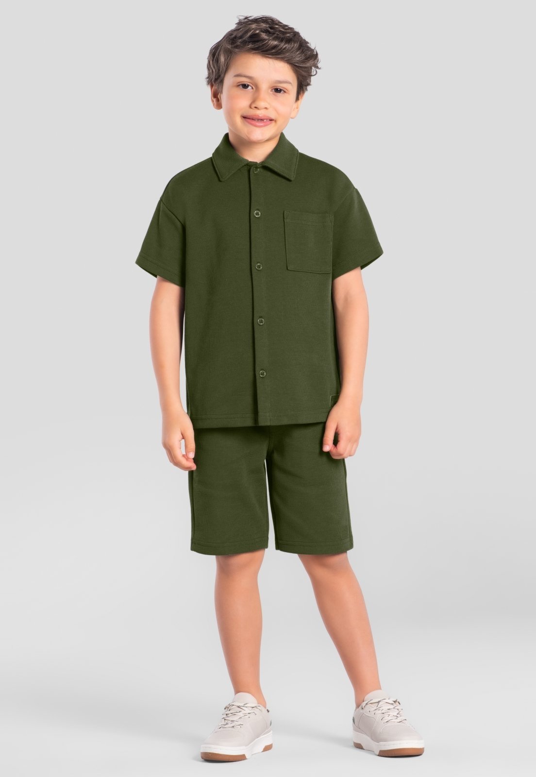 Infantil - Camisa menino em moletinho tricot Mundi