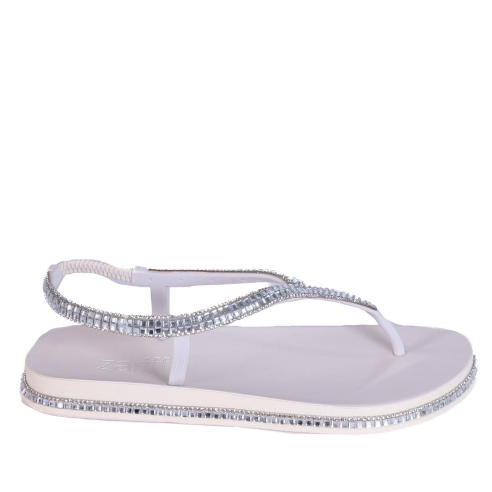 Sandália Rasteira Feminina Zariff Pr152 Branco Incolor