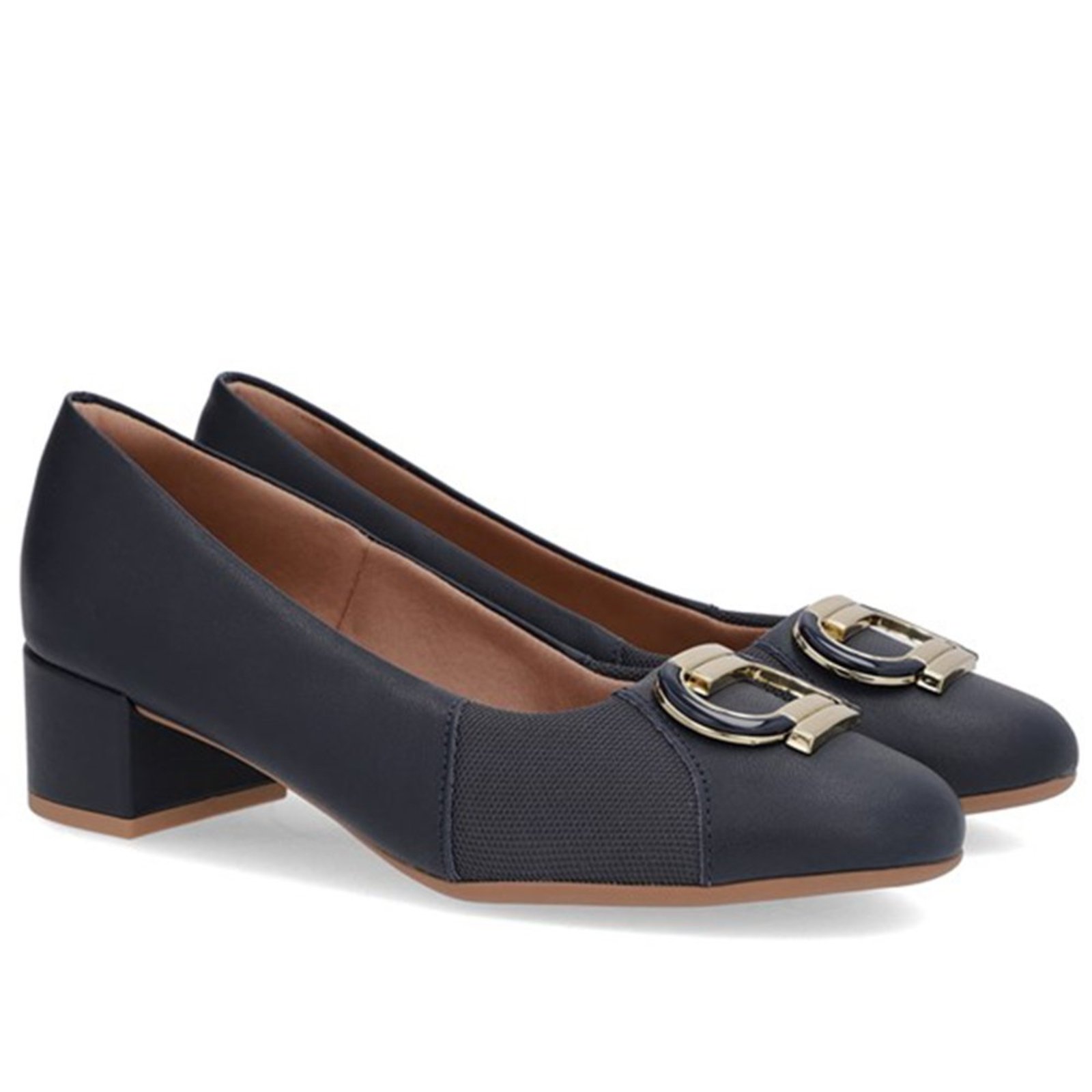 Sandália Feminina Usaflex Salto Baixo Elegância e Conforto New Blue