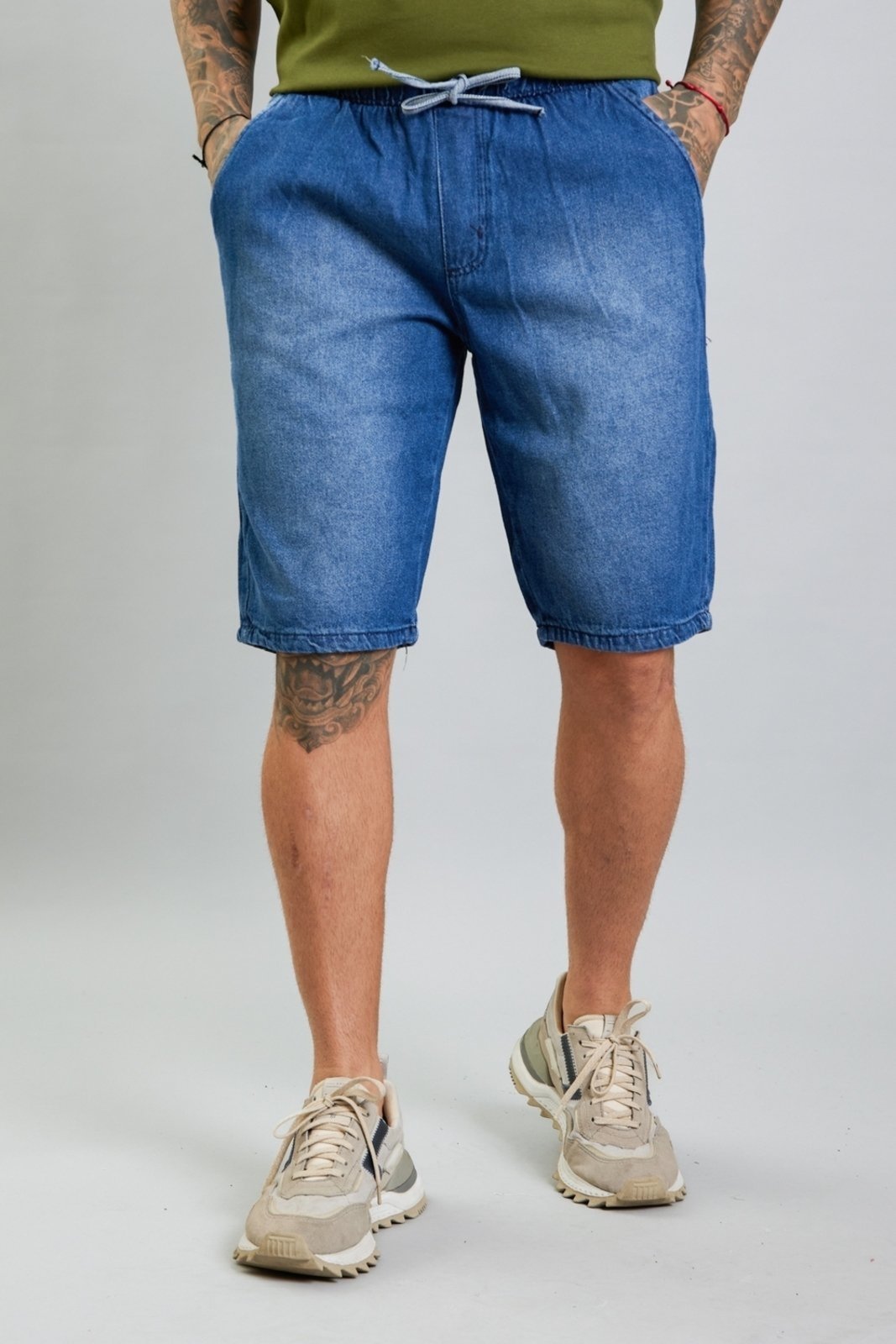 Bermuda Jeans Masculina Jogger com Cordão Lemier Collection