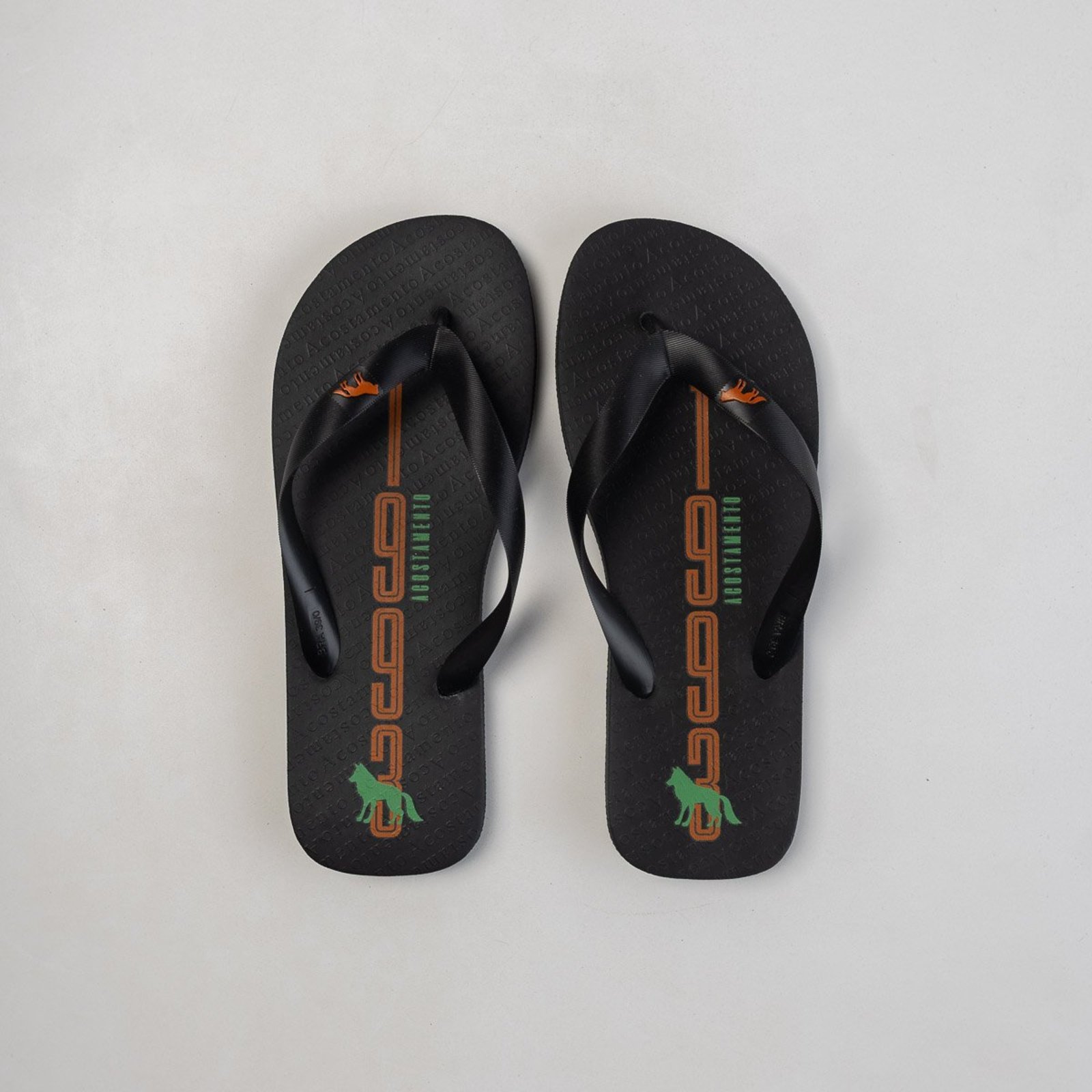 Chinelo Masculino Acostamento Neon Wolf Preto