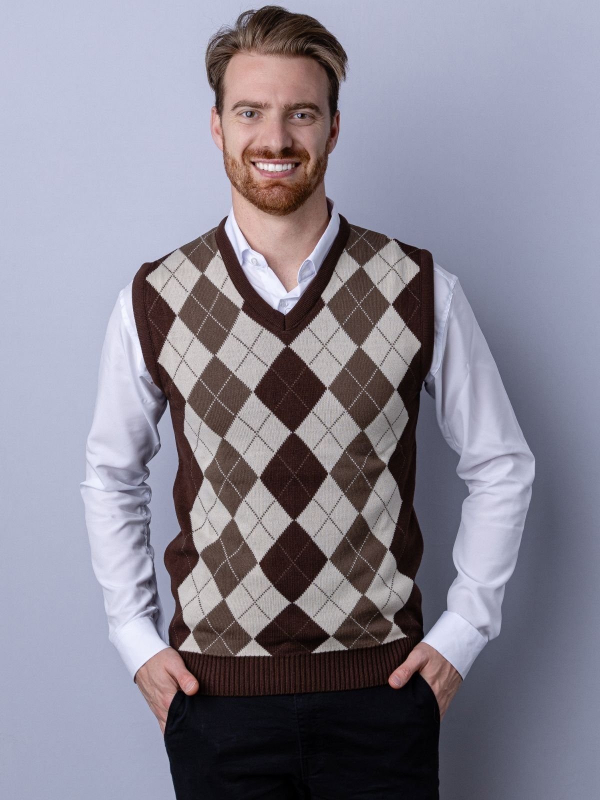 Colete com jacquard