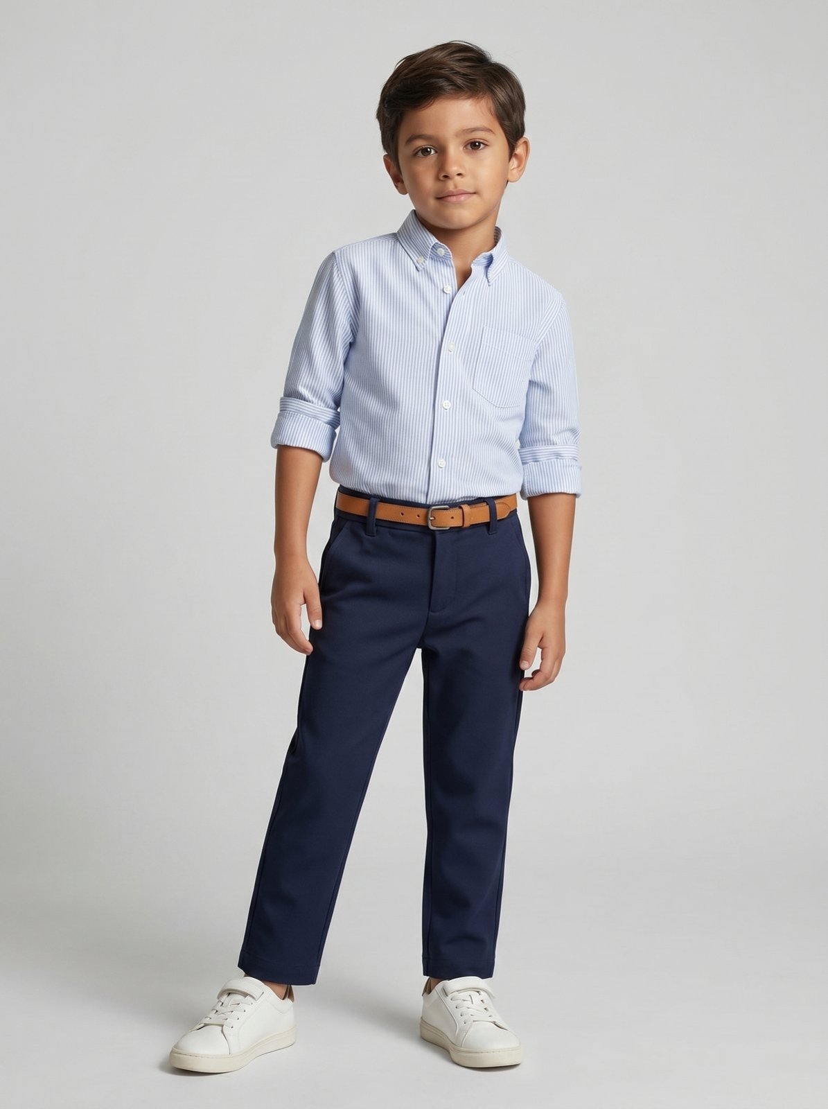 Infantil - Calça De Sarja Algodão Egípcio - Marinho - 06