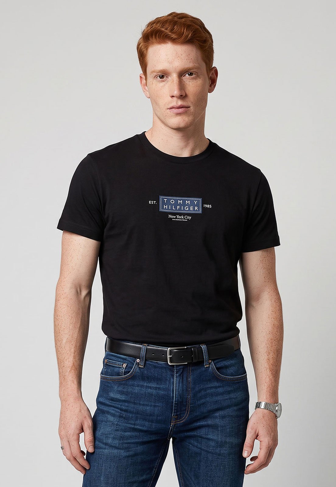 Camiseta Masculina Tommy Hilfiger Gola Redonda Preta