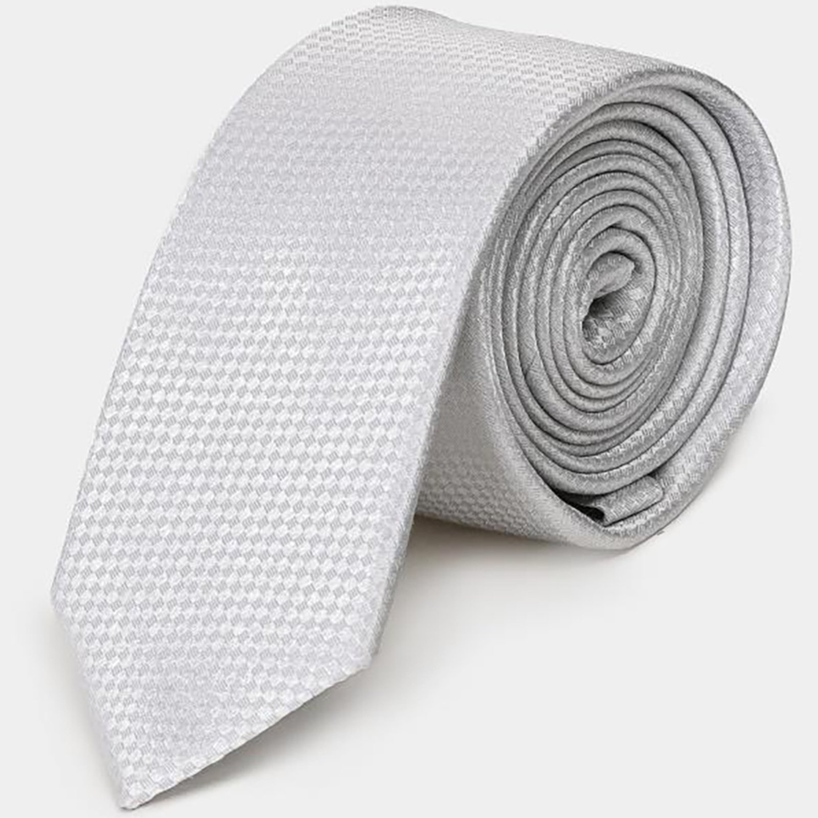 Gravata Aramis Seda Checkers Ve26 Prata Masculino