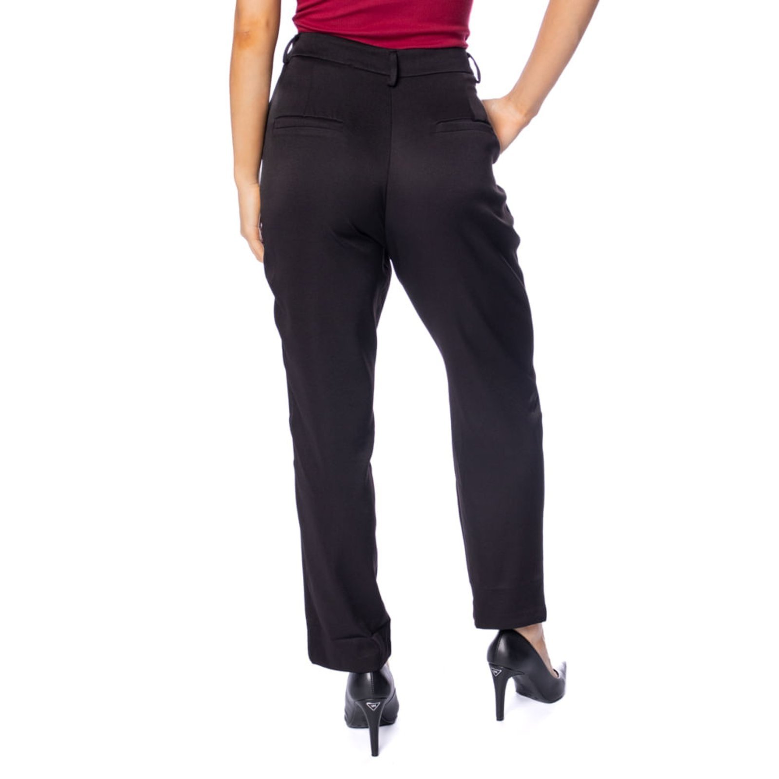 Vista 3 Calça Feminina Pellini Alfaiataria Reta com Bolsos preto Pellini preto