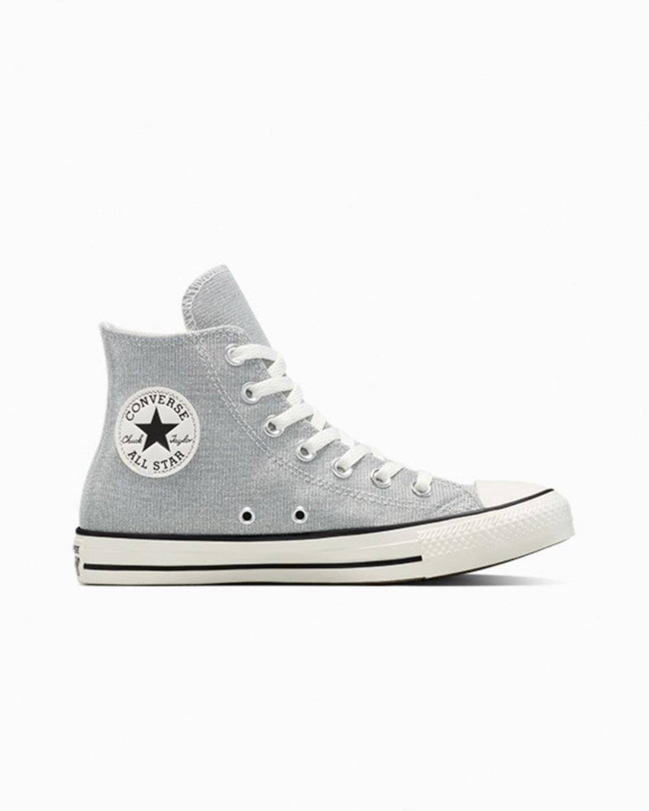 Tênis Chuck Taylor All Star Shine Cano Alto Prata