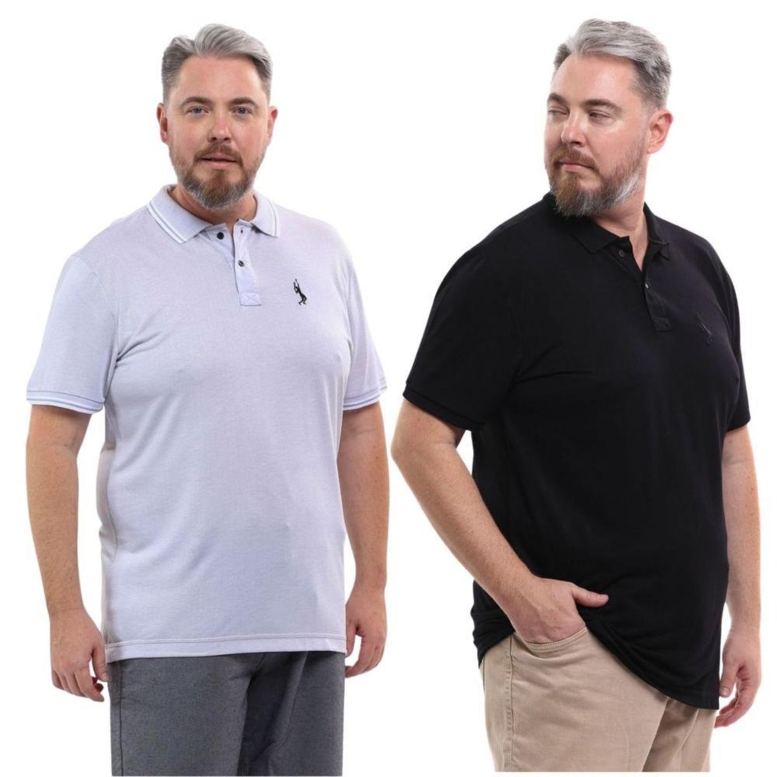 Kit 2 Camisa Polo Masculina Plus Size Piquet Viscose Dry