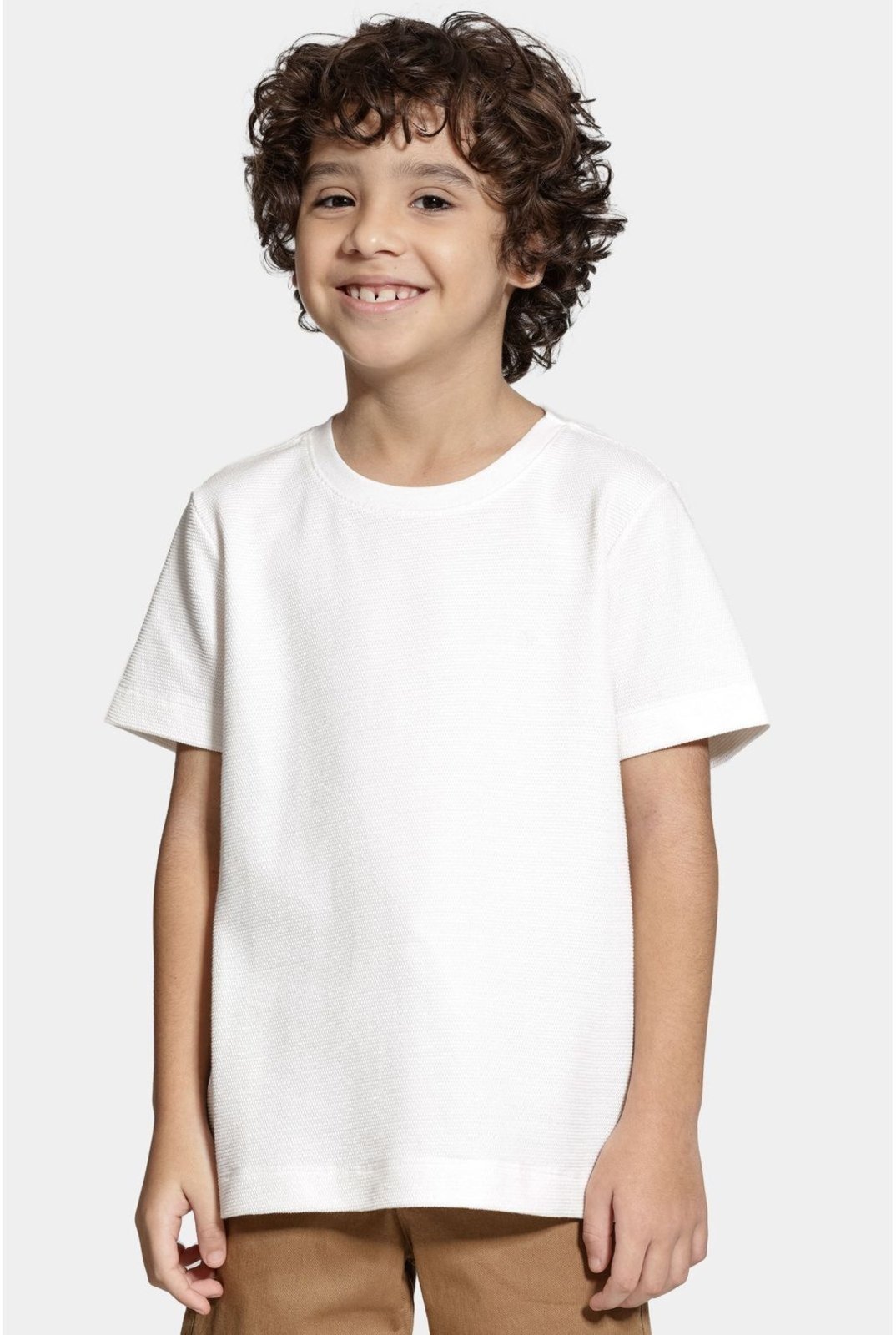 Vista 2 Infantil - Camiseta Aramis Malha Texturizada Manga Curta Off White branco white Aramis branco white