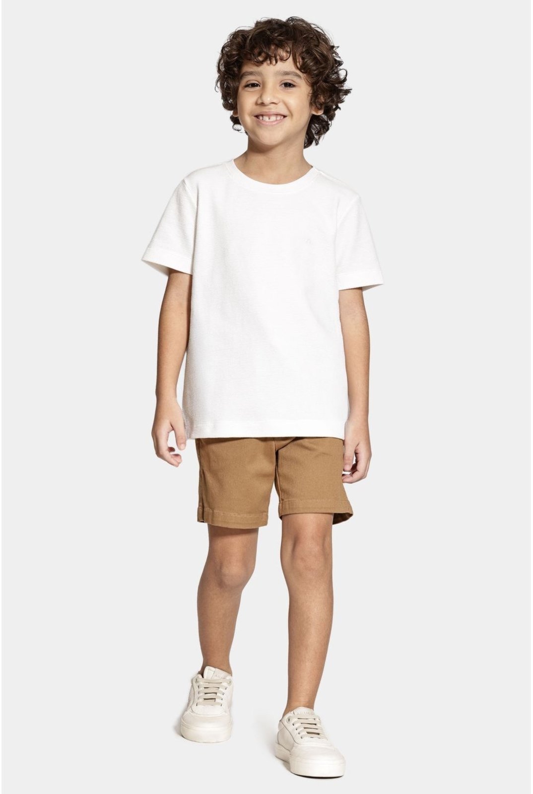Vista 3 Infantil - Camiseta Aramis Malha Texturizada Manga Curta Off White branco white Aramis branco white