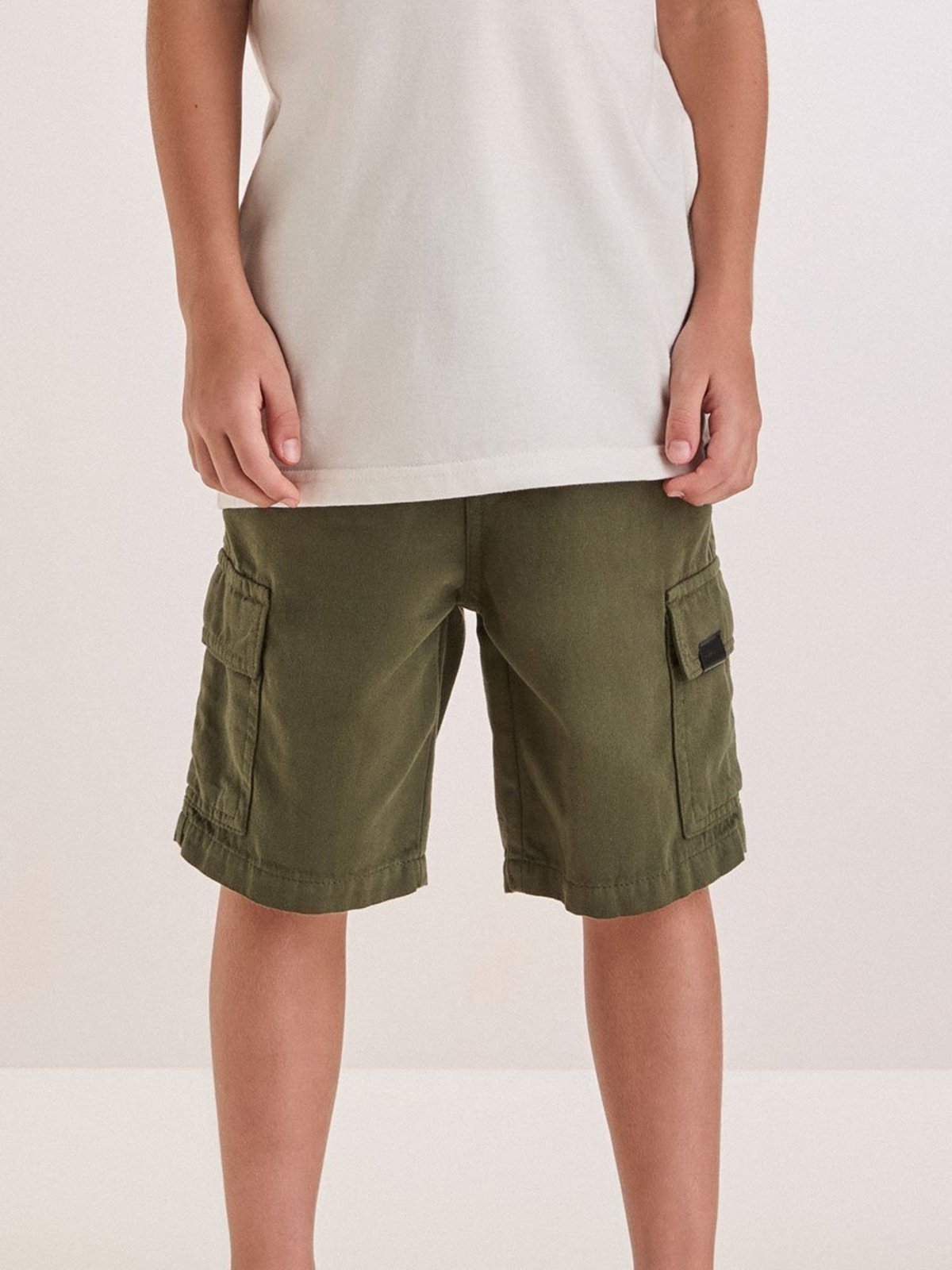 Infantil - Bermuda Cargo Verde de Sarja