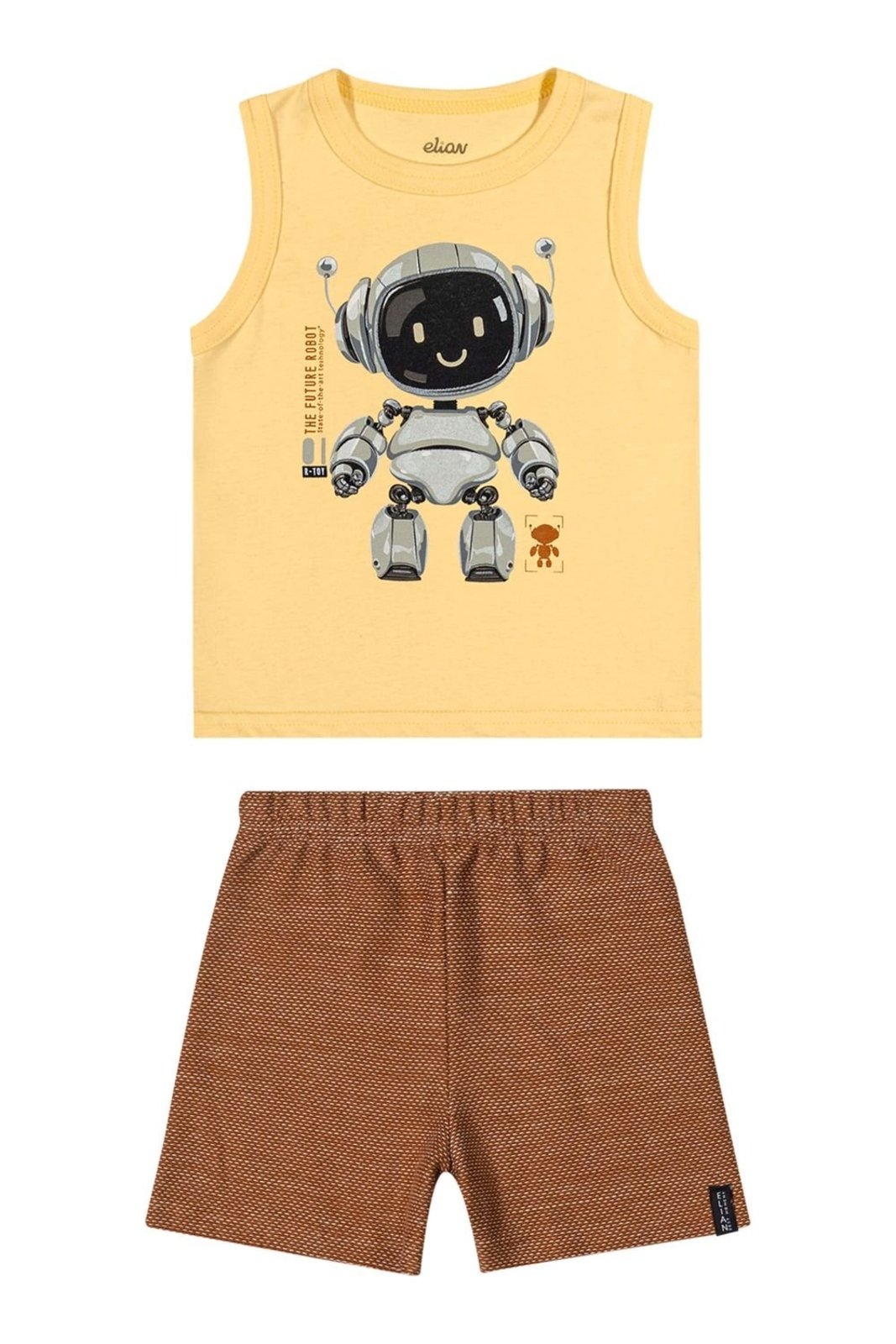 Vista 2 Infantil - Conjunto Menino Robô Curto Elian amarelo Elian amarelo