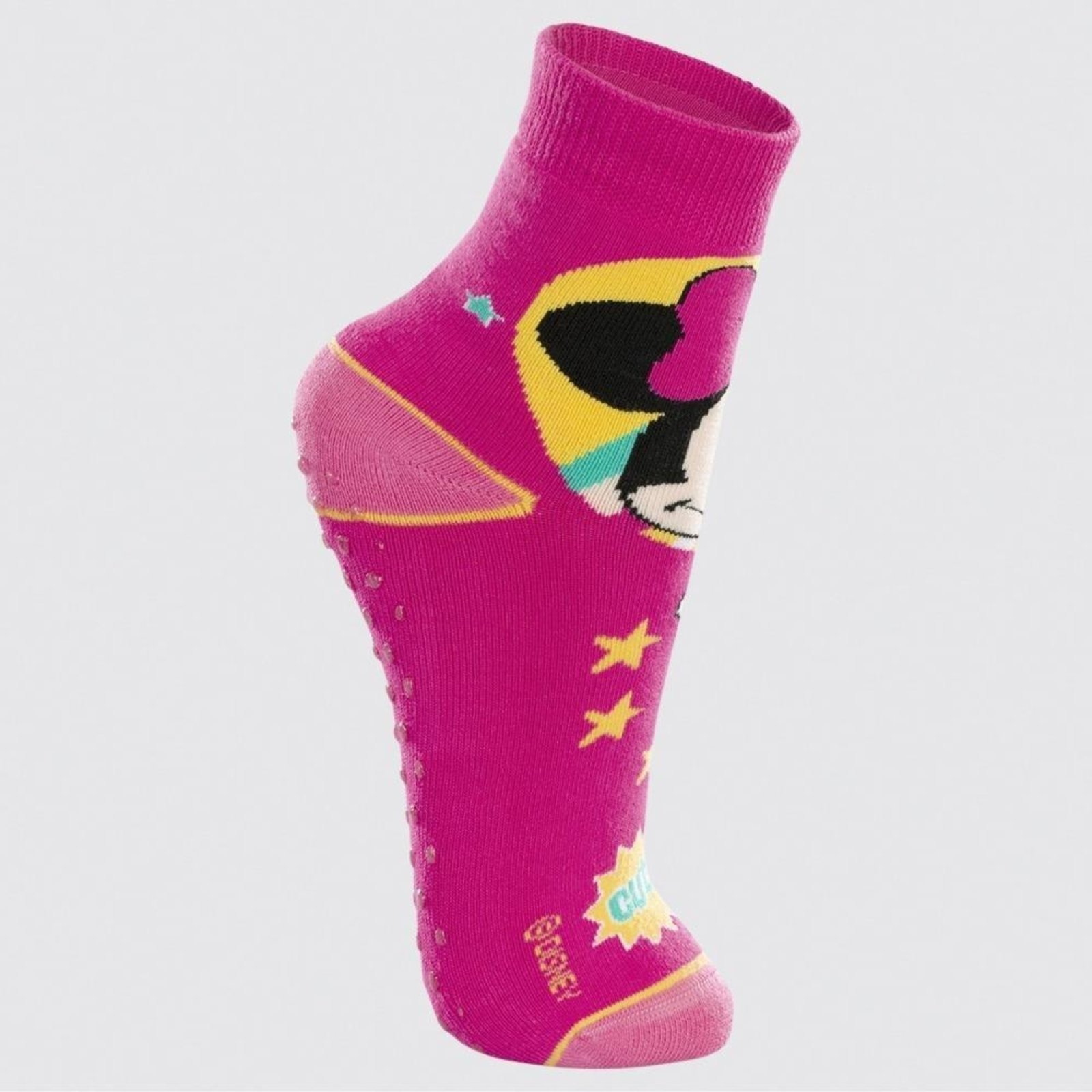 Vista 3 Meia Lupo Minnie Cano Alto 2942 Antiderrapante Pink rosa pink Lupo rosa pink