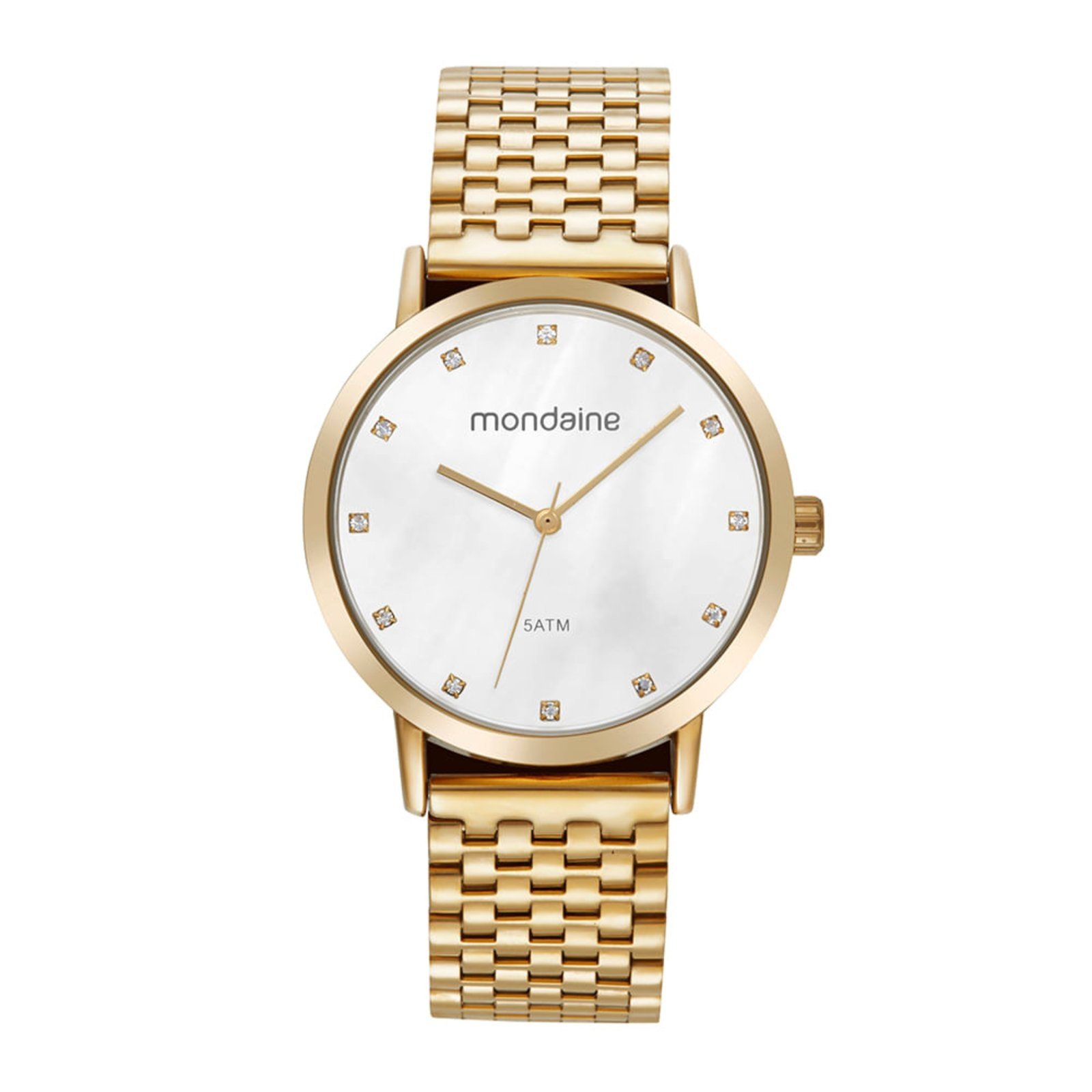 Relógio Feminino Madrepérola Dourado Mondaine