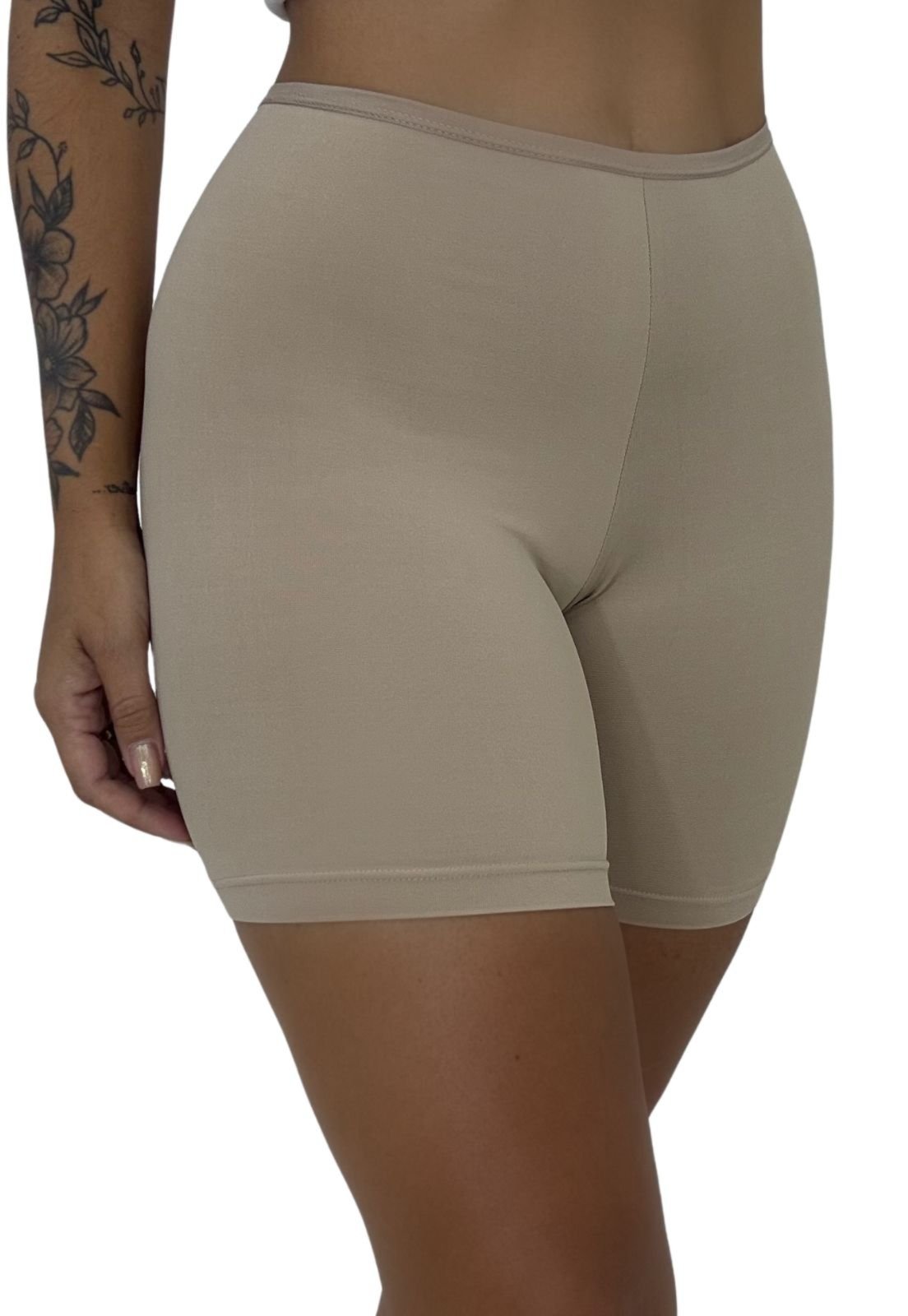Anágua Shortinho Segunda Pele Adulto Feminino Terra e Mar Modas Anagua Bege