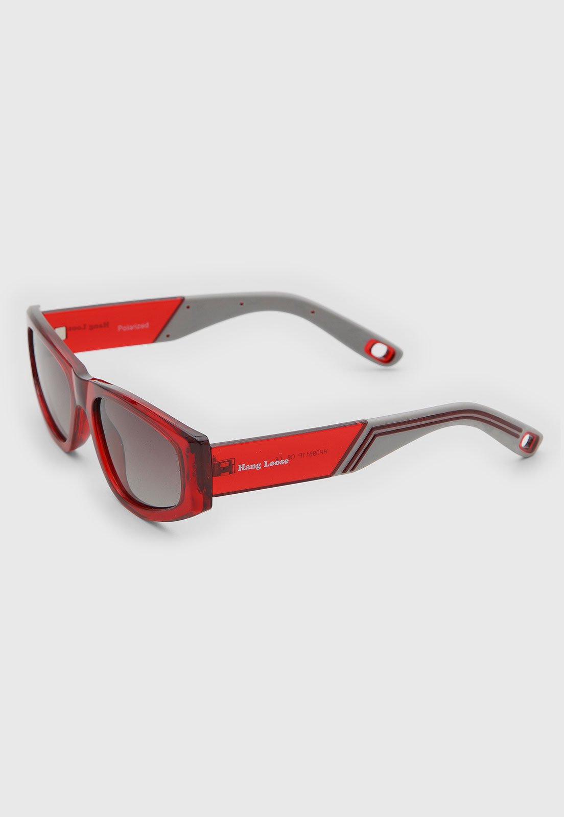 Óculos de Sol Hang Loose Retangular Polarized Vermelho