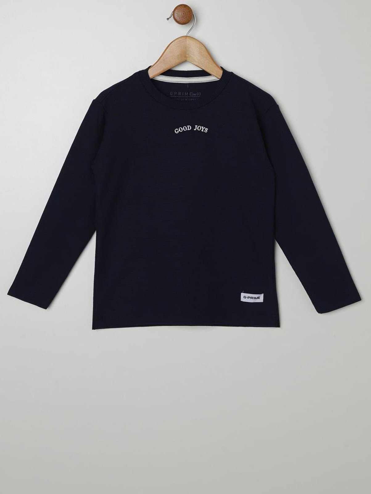 Infantil - Camiseta Malha Manga Longa Para Menino- MARINHO