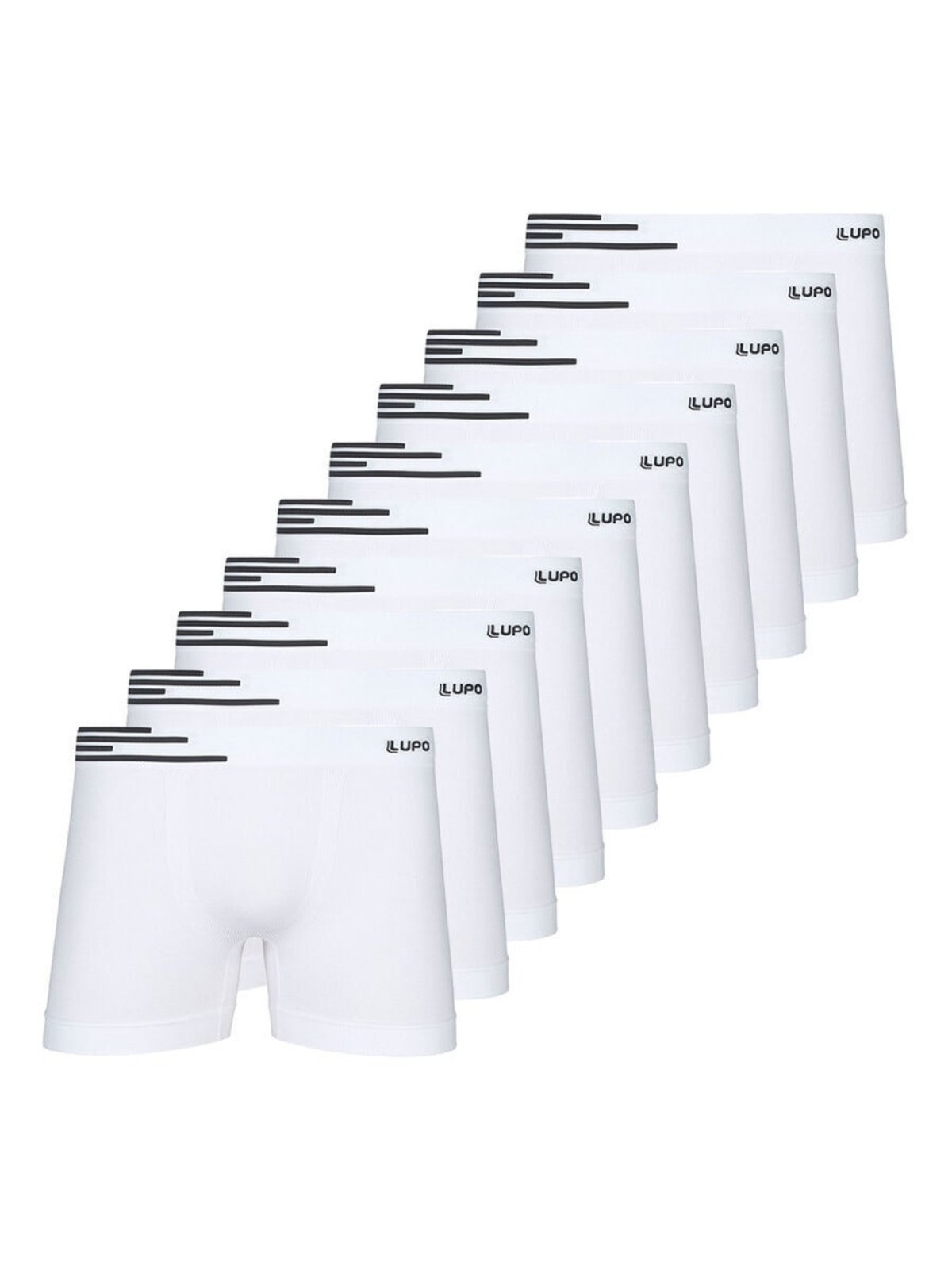 Kit com 10 Cuecas Boxer Lupo 436-002 Branco