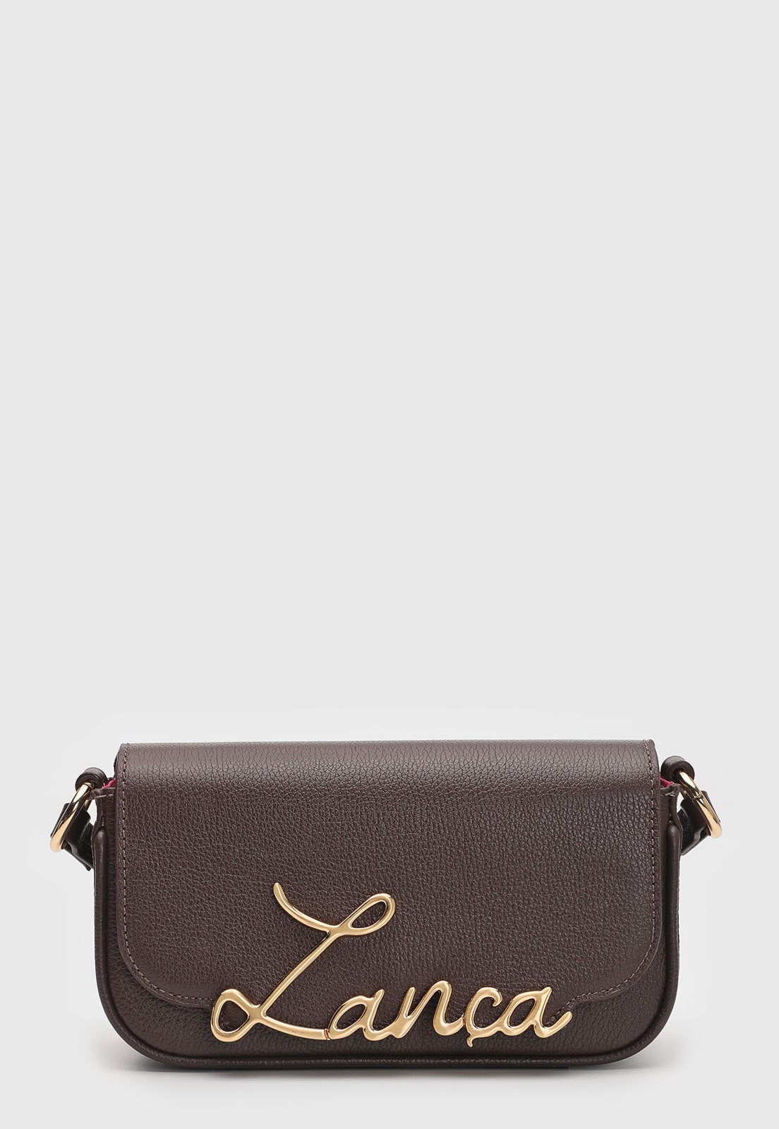 Bolsa Feminina Lança Perfume Logo Metal Café