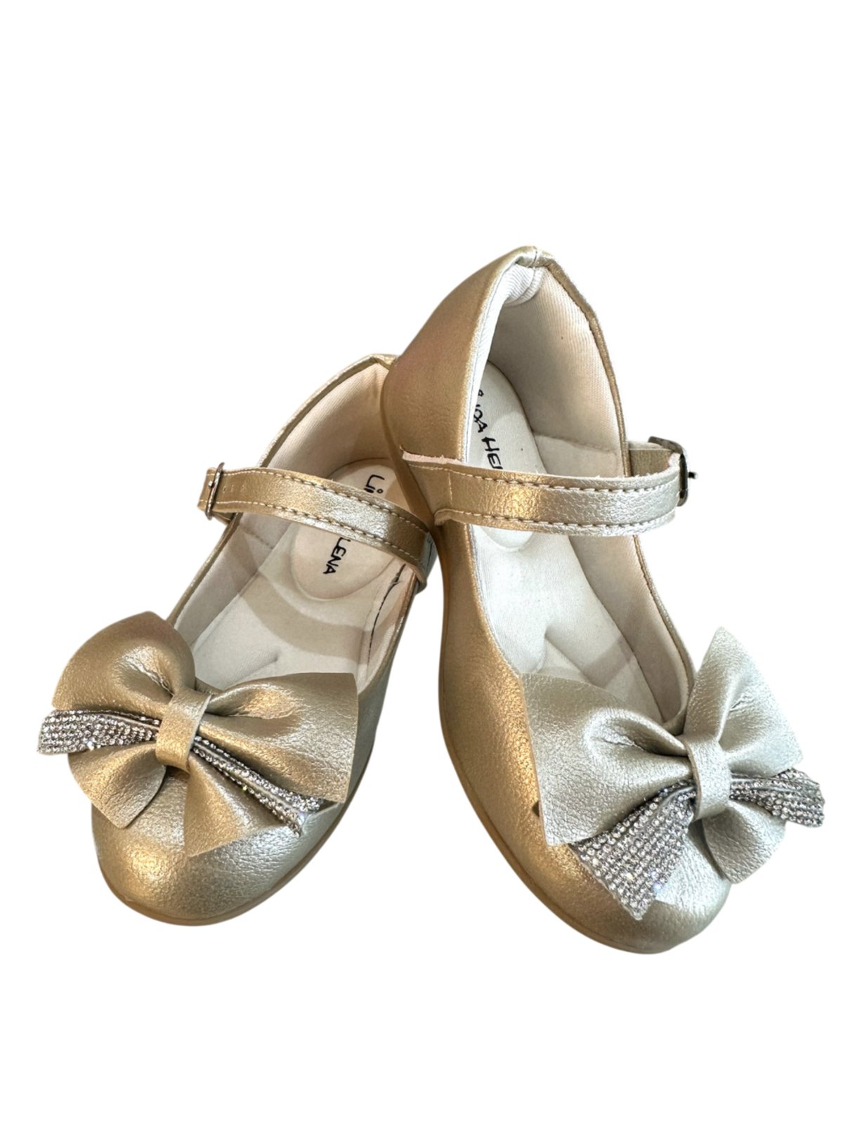Infantil - Sapatilha Sapato Menina Sapatinho Dourado Fosco Laço Brilho Festa Social Casual Luxo