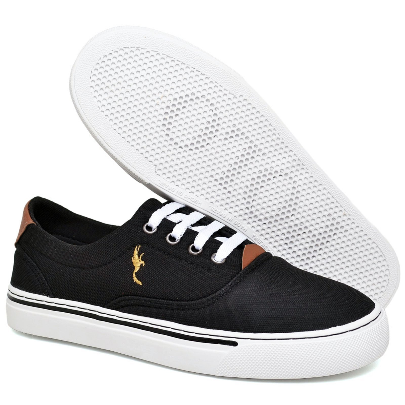 Vista 3 Tênis Feminino Casual Sola Baixa Polo Blu Preto com Relógio Digital do 33 ao 40 preto blu Polo Blu preto blu