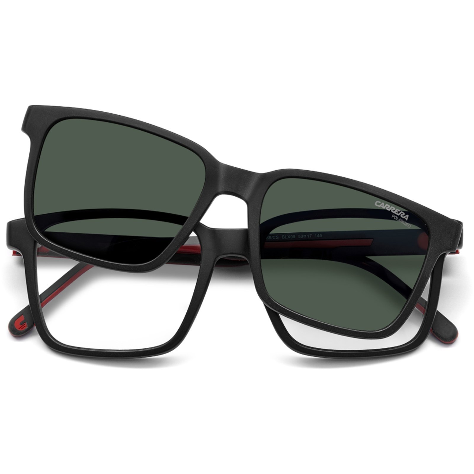 Vista 3 Óculos de Sol Carrera Clip On 8069 CS BLX 53UC preto Carrera preto