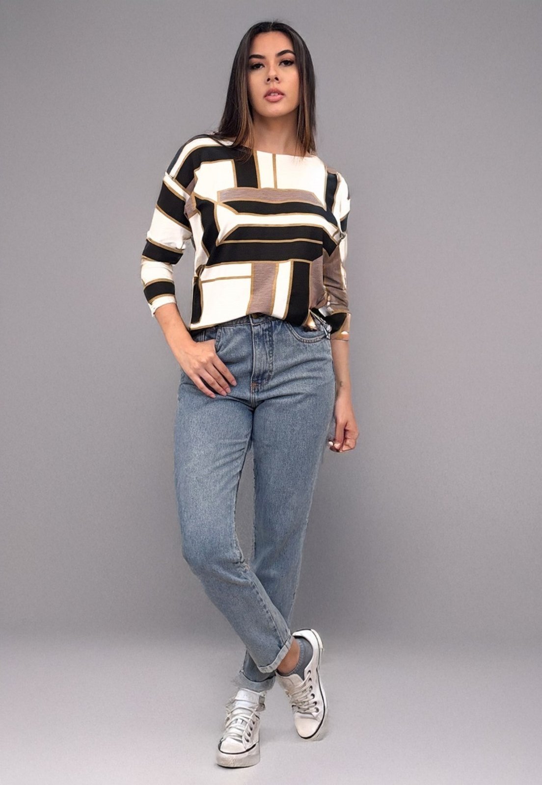 Blusa Morcego Ampla Manga 3/4 Igaci