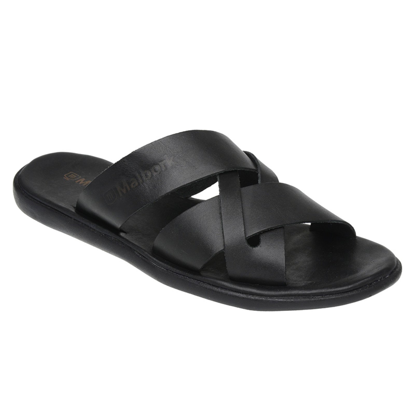 Chinelo Masculino Malbork Couro Preto Palmilha De Couro 490P