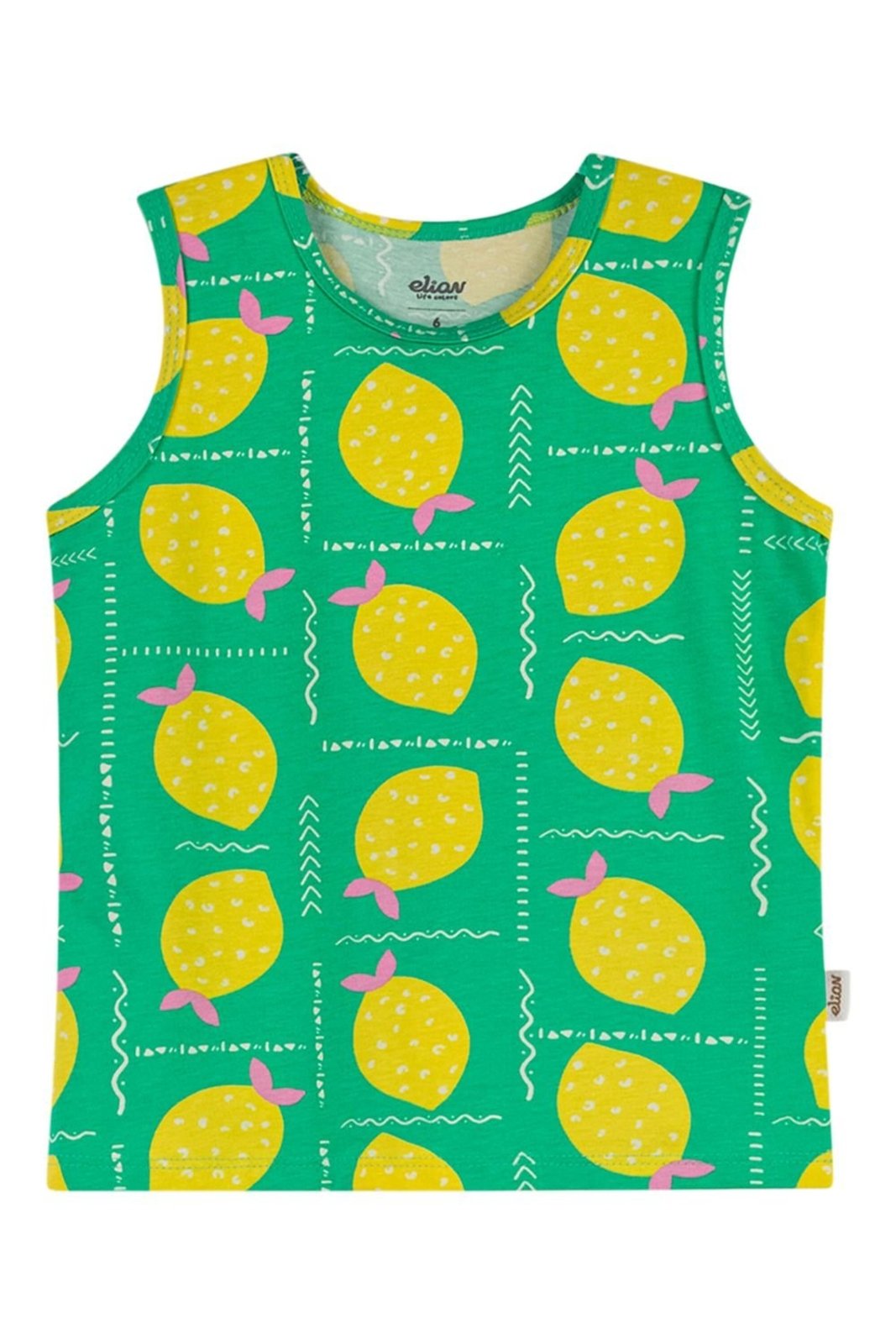 Infantil - Regata Menina Cotton Estampa Elian Verde