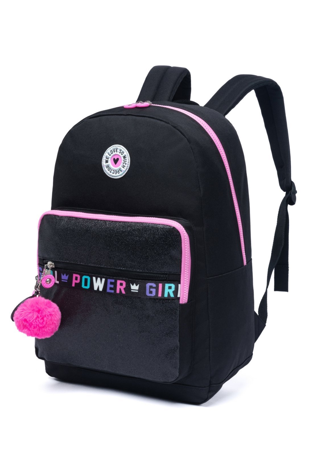 Vista 3 Infantil - Mochila Bolsa Menina Escolar Spector Juvenil Moderna Casual Espaçosa preto Spector preto