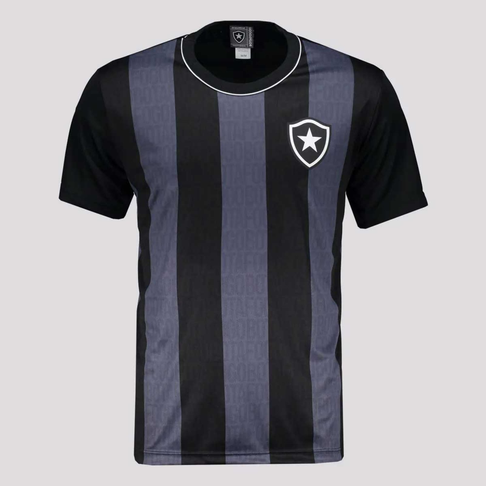 Vista 2 Camisa Botafogo Intenso Preta e Cinza braziline preto braziline preto