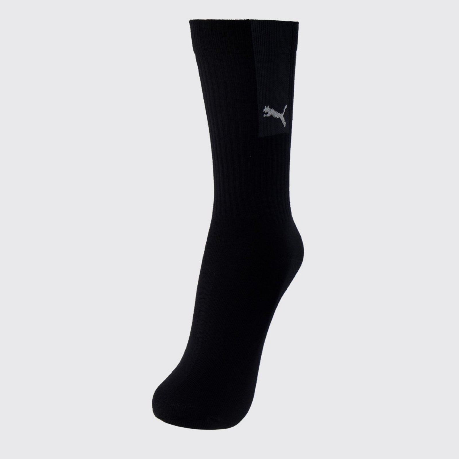 Meia Puma Esportiva Cano Longo Logo Preta