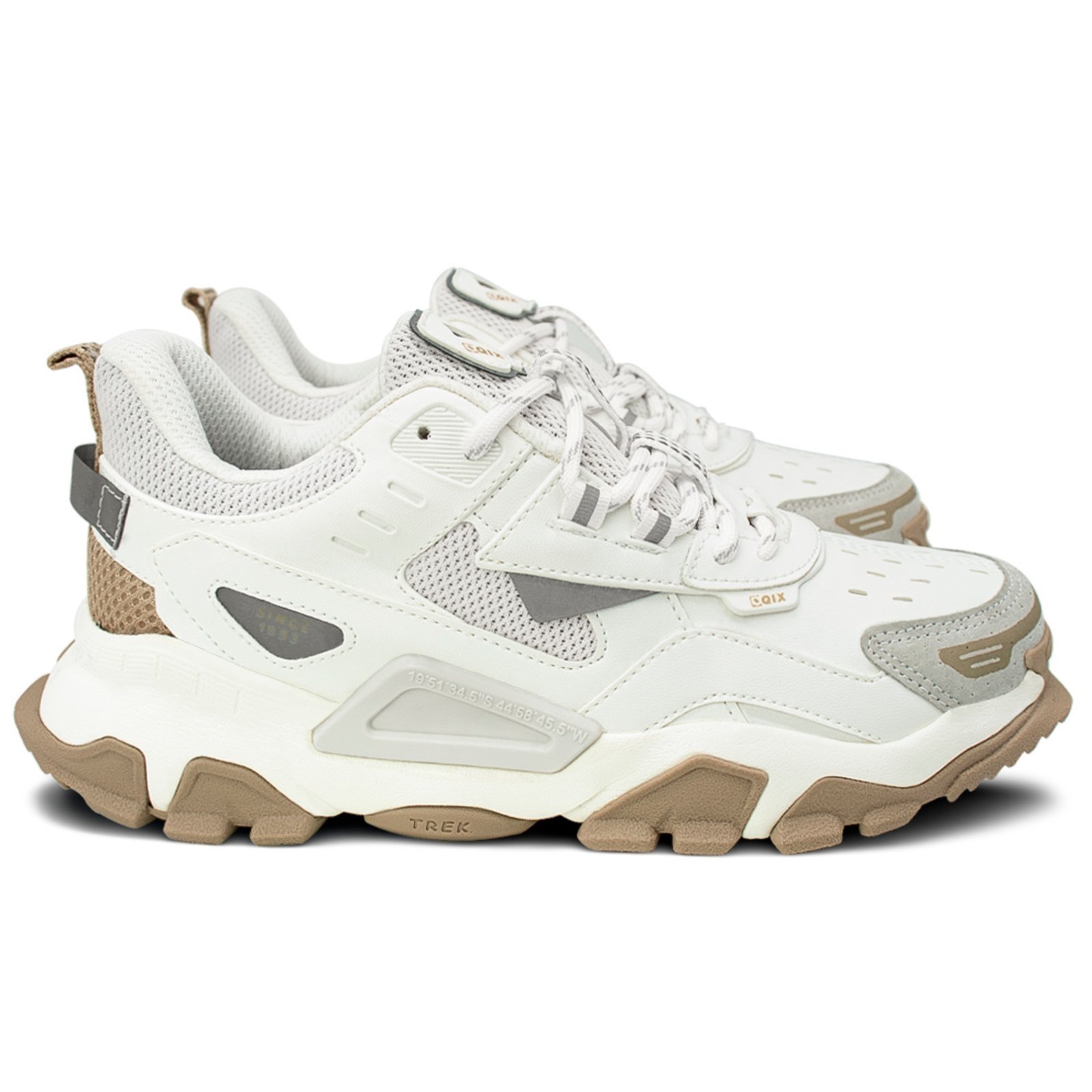 Vista 2 Tênis Qix Trek Unissex Rato branco Qix branco