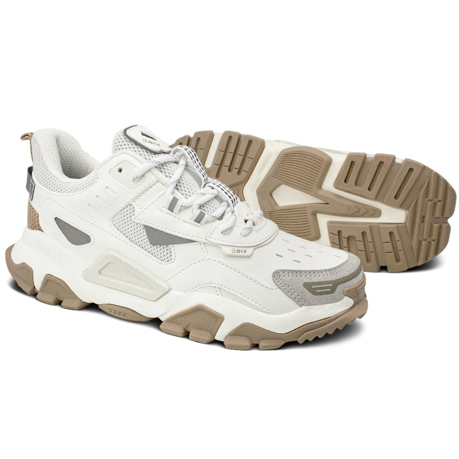 Vista 3 Tênis Qix Trek Unissex Rato branco Qix branco