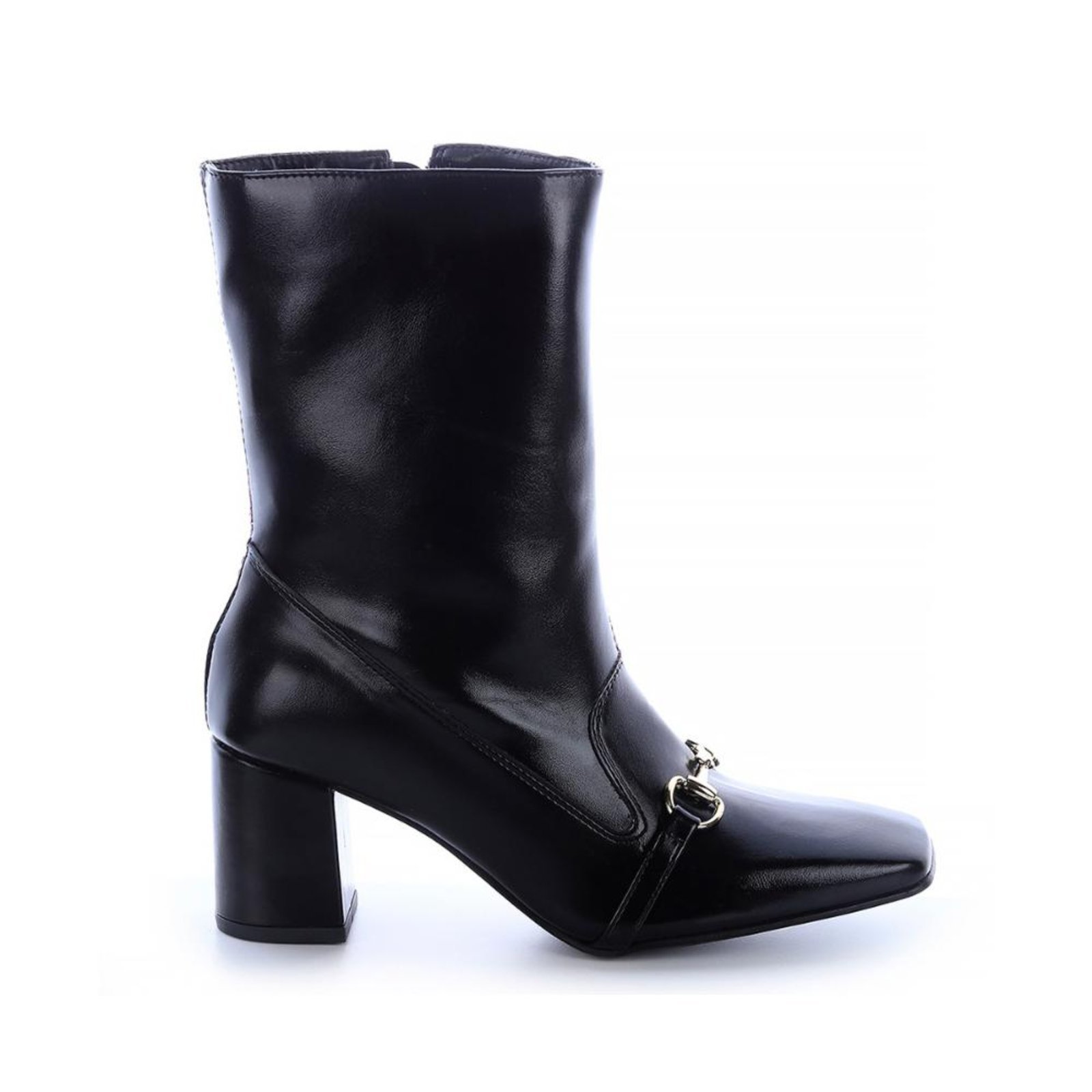Bota Salto Bloco Megan Preto Preto
