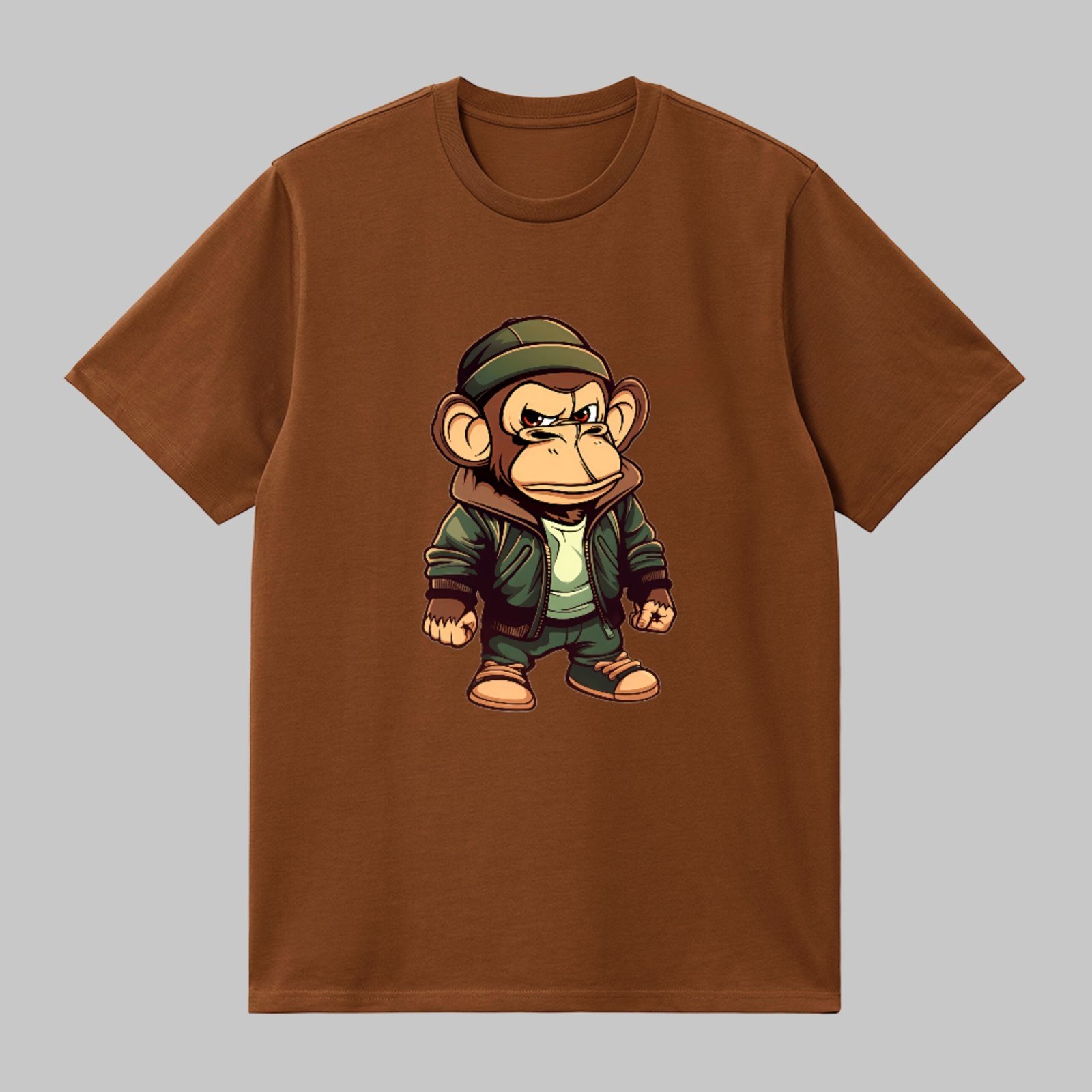 Camiseta Básica Monkey Street Style Urban Unissex Marrom