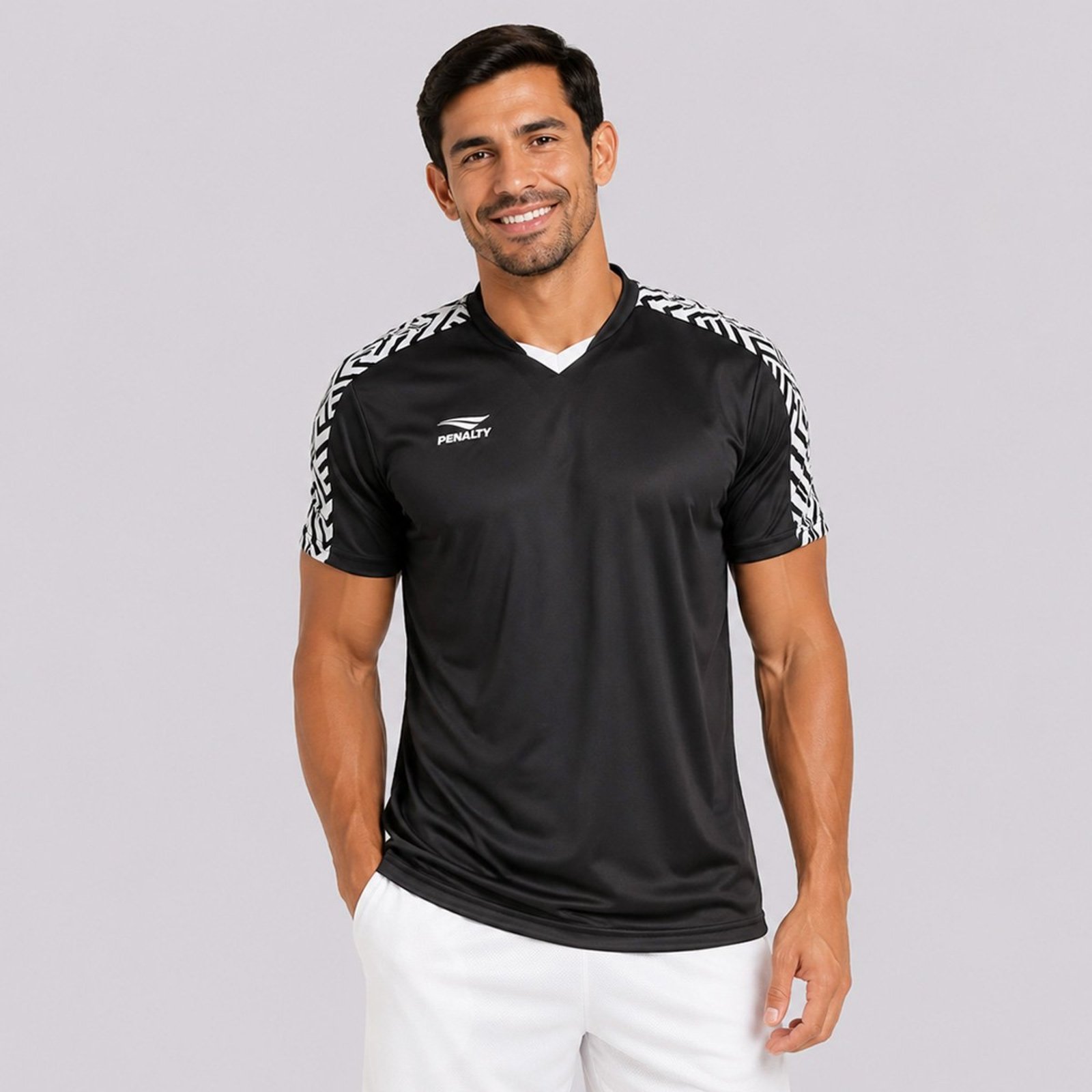Camiseta Penalty Digital Preto e Branco