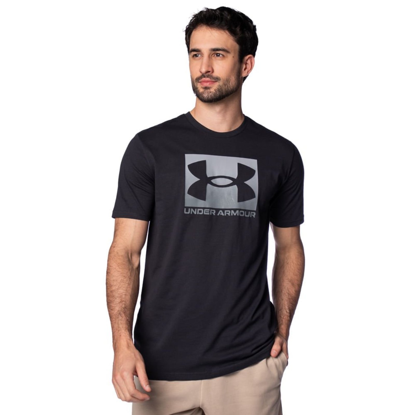 Camiseta Masculina Under Armour Box Sport Preto/Cinza