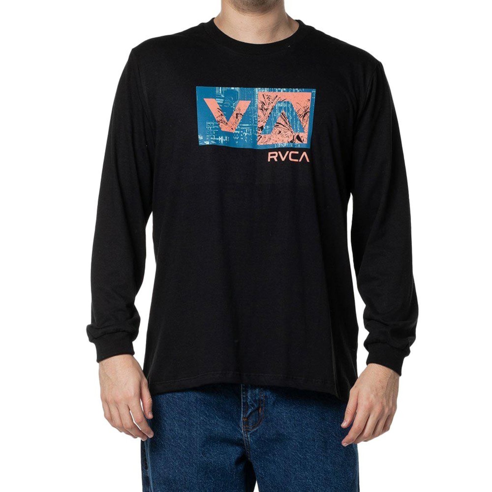Vista 2 Camiseta RVCA Manga Longa Balance Box WT24 Masculina preto RVCA preto