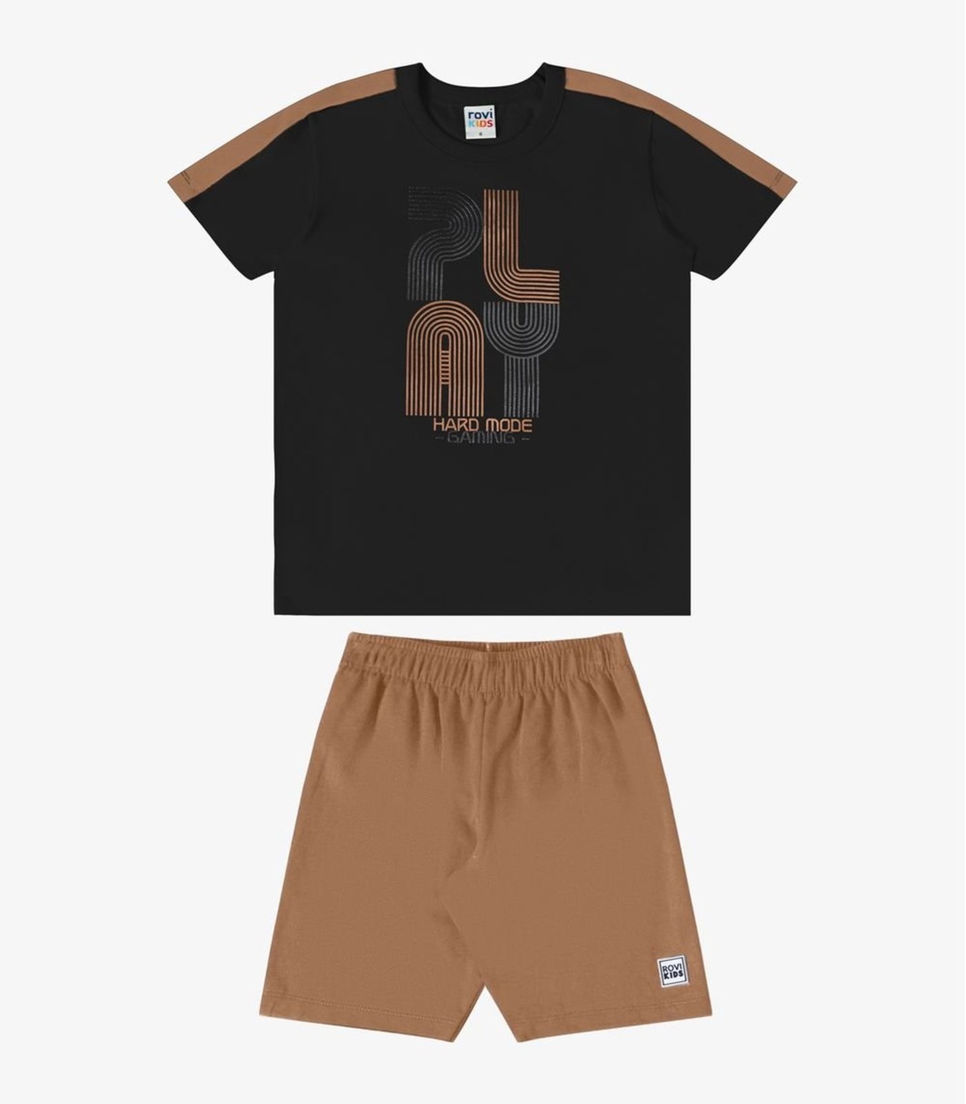 Infantil - Conjunto Verão Menino Emborrachado Rovi Preto