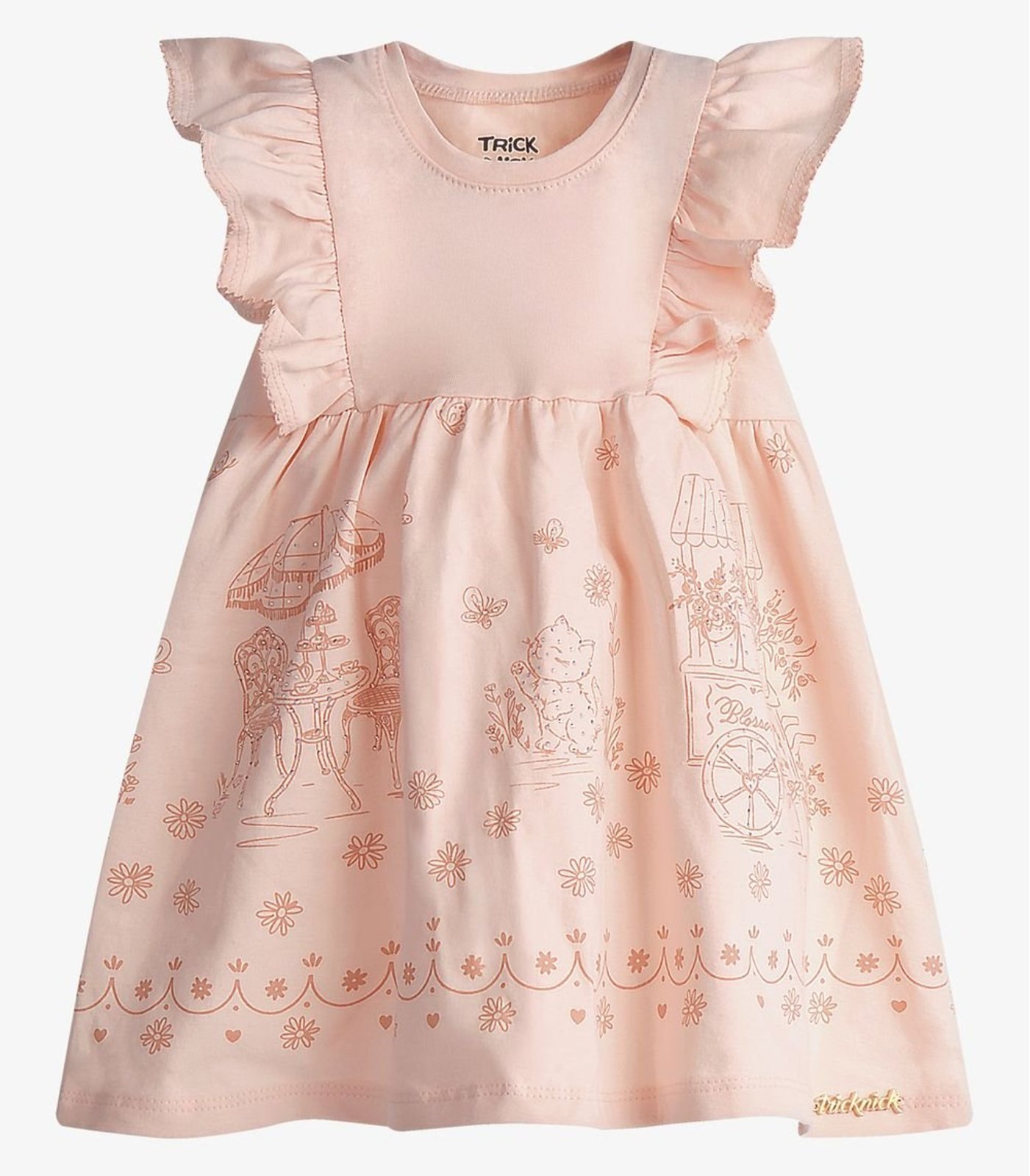 Infantil - Vestido Feminino Estampado Trick Nick Rosa