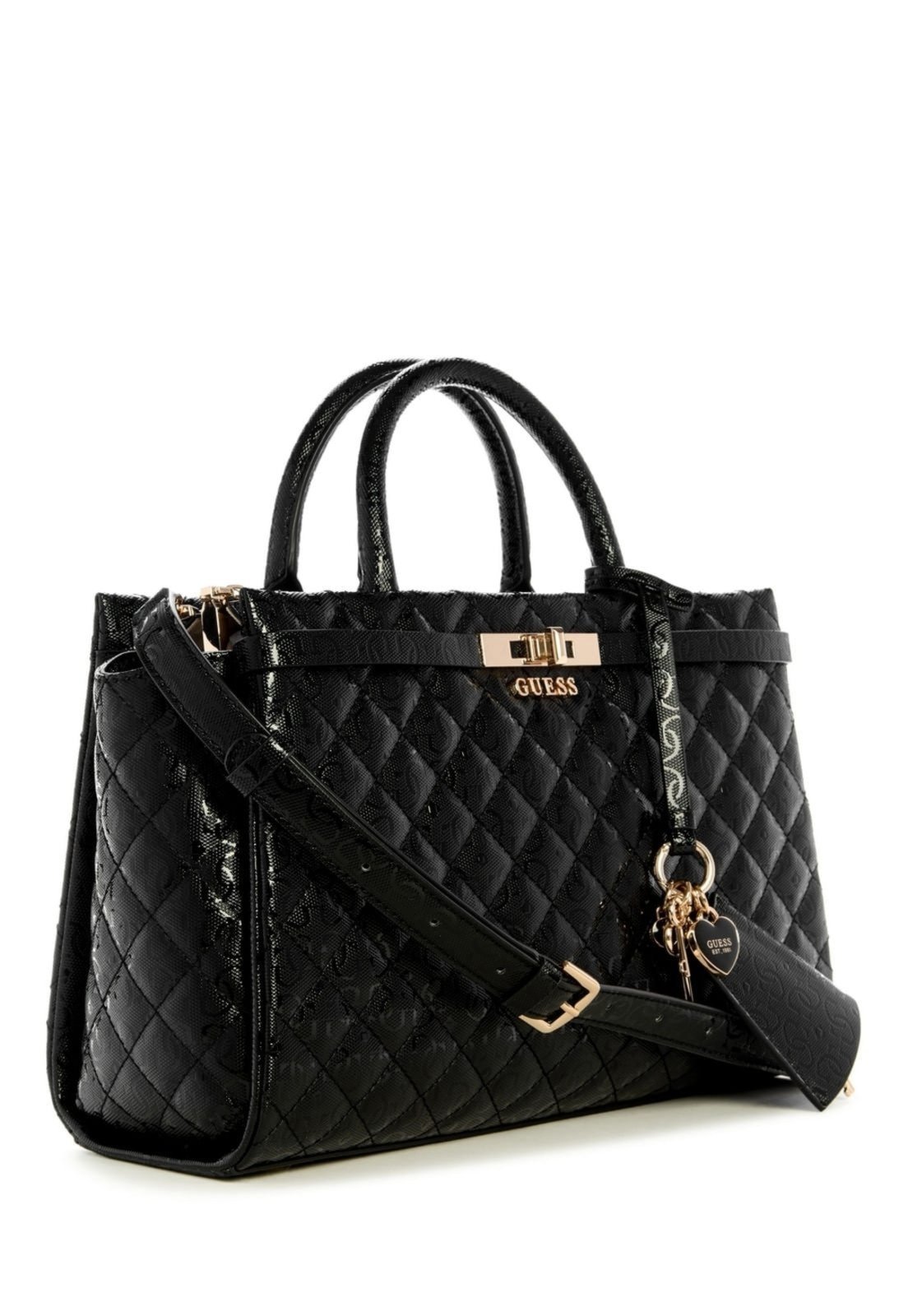 Vista 3 Bolsa Guess Idra Girlfriend Satchel preto preto