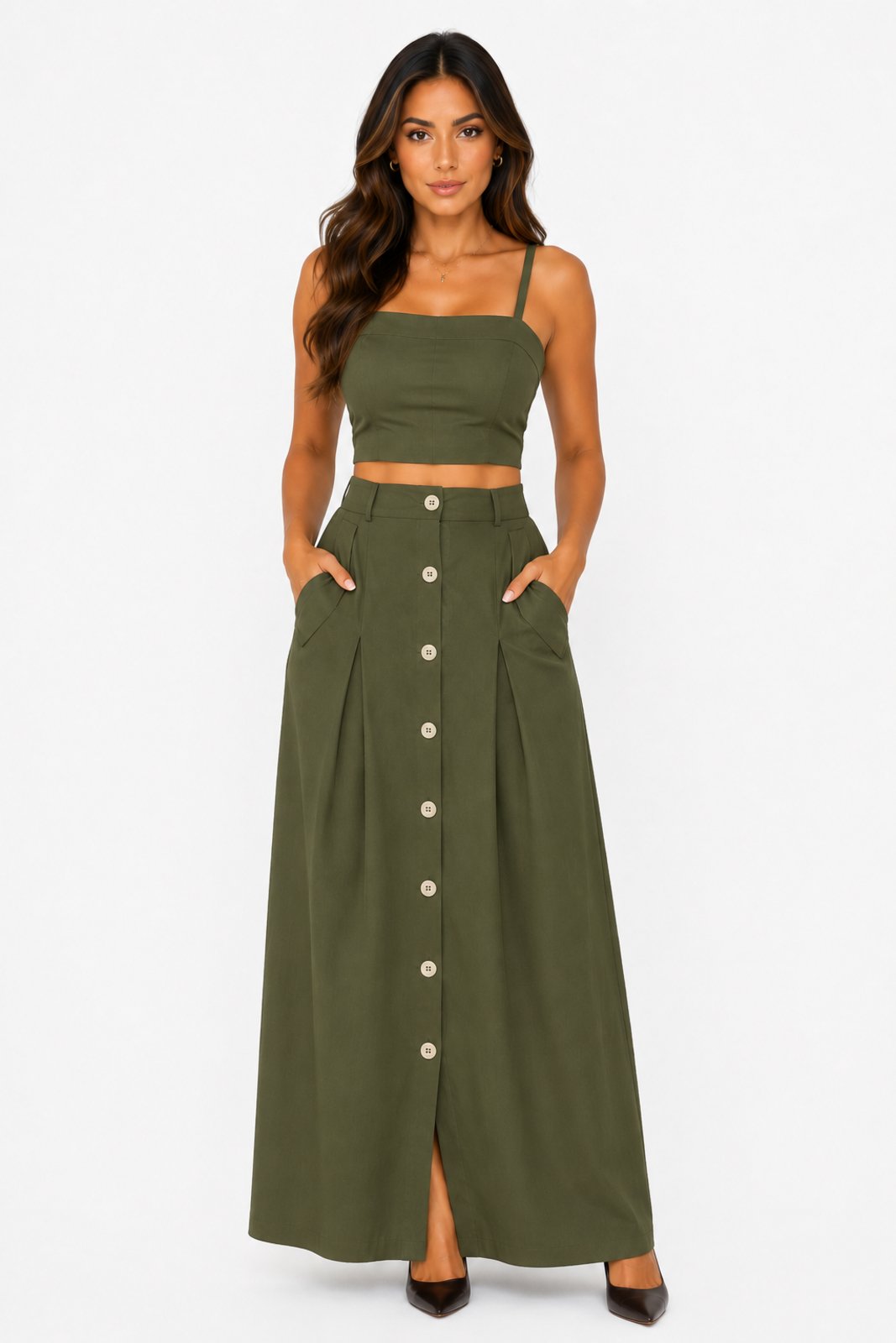 Conjunto Feminino D Bell Outlet Fashion Verde Militar