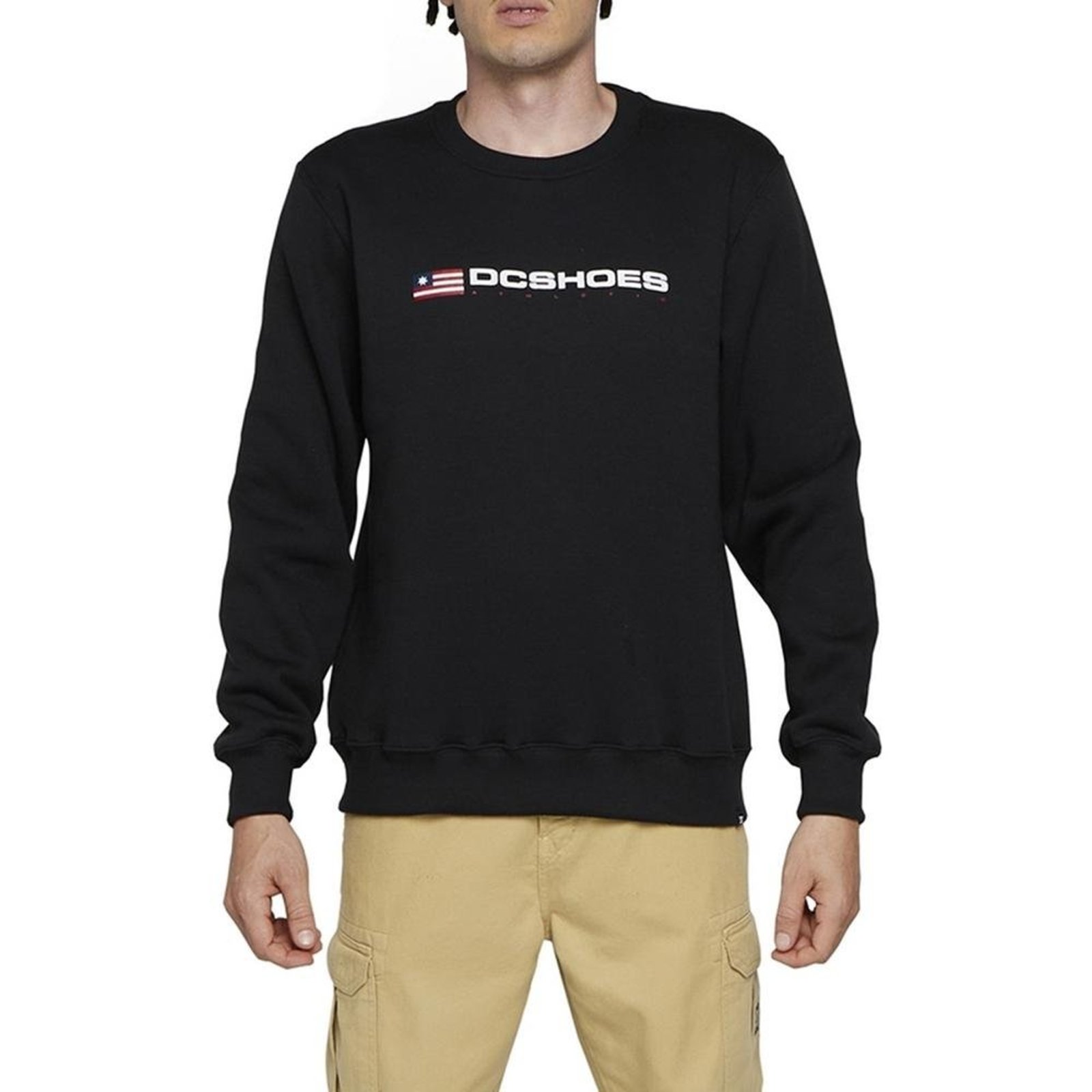 Moletom DC Shoes Careca Athletic USA Crew 305G WT24 Preto