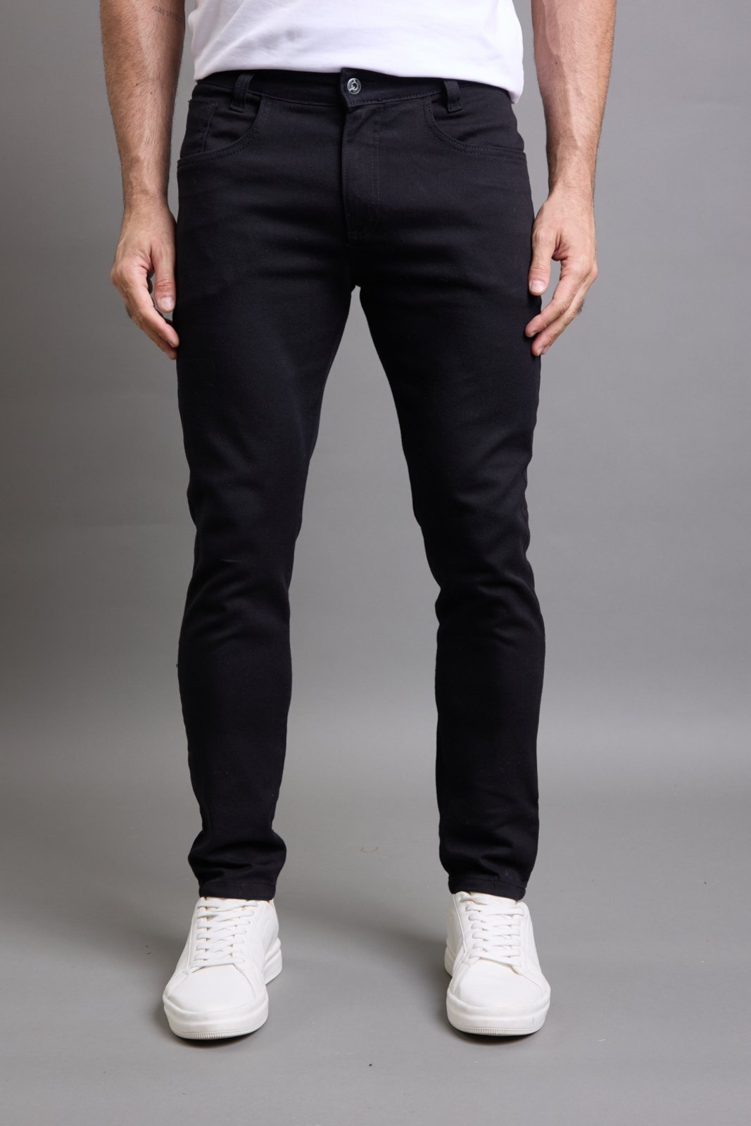 Calça Sarja Slim Masculina Five Pockets Lemier Collection Preto