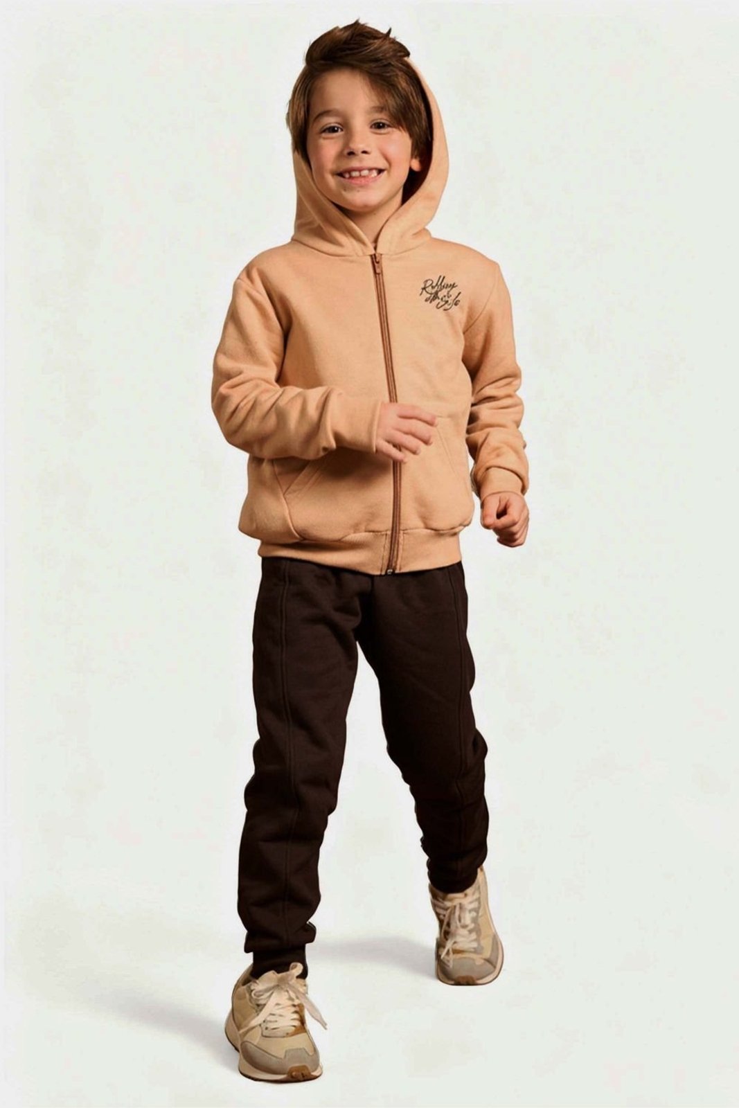 Infantil - Conjunto Menino Com Capuz Skate Elian Marrom