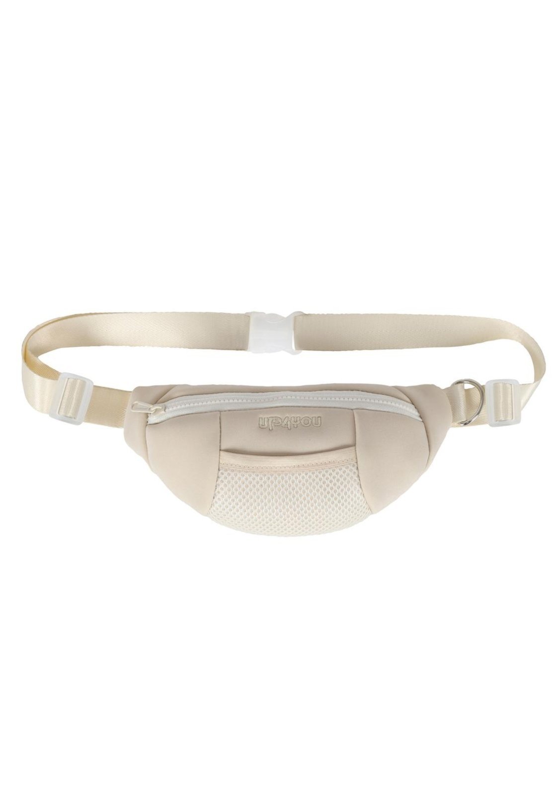 Infantil - Pochete Pet Transversal Pequena para Passeio Camp com Argola e Porta Saquinho Bege