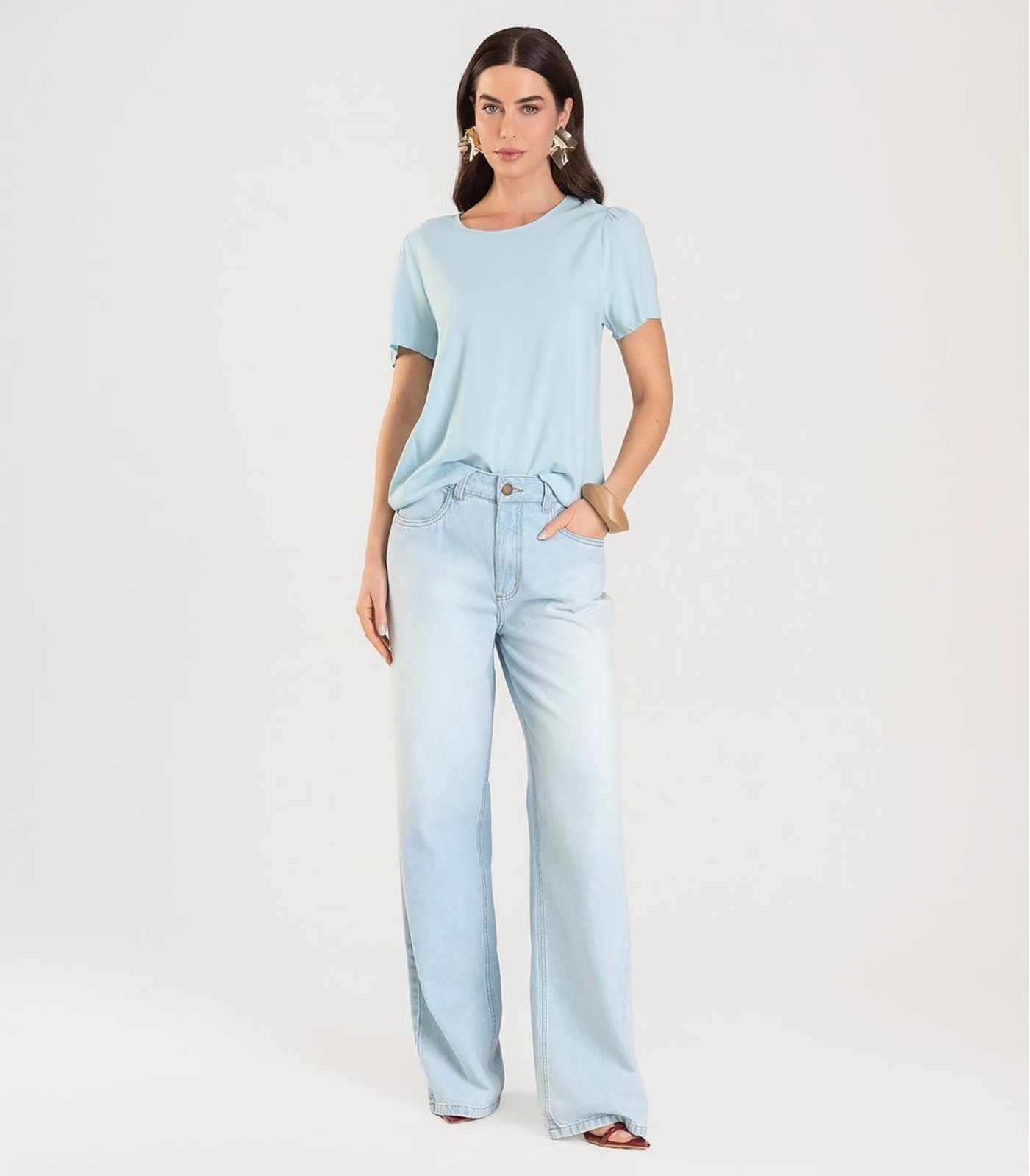 Blusa Feminina Em Viscose Infinita Cor Azul