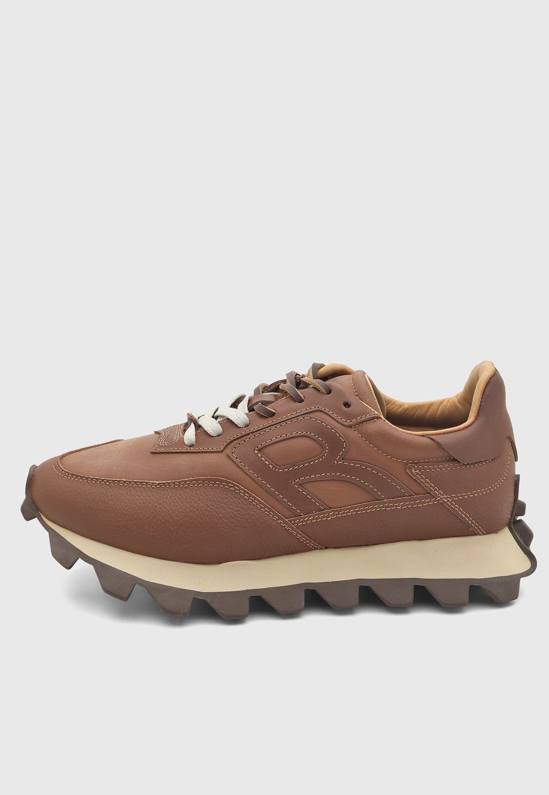 Tênis Masculino Reserva Couro Solado 4cm Marrom