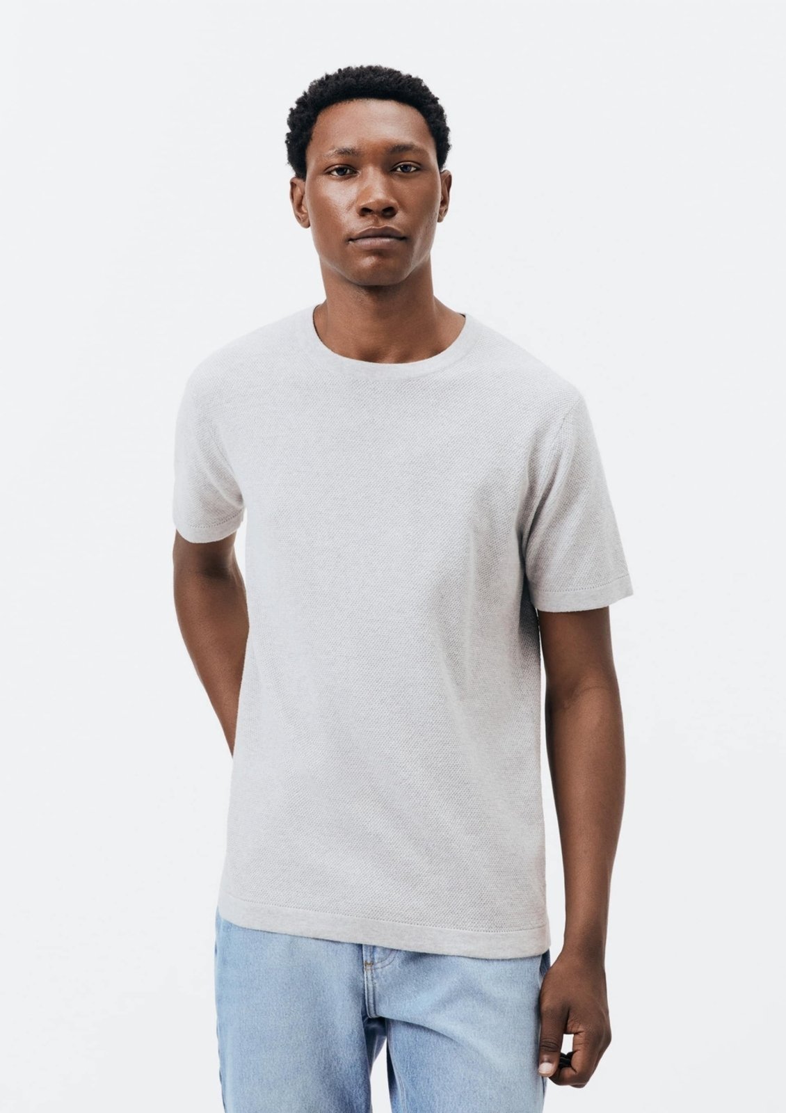 Camiseta Masculina Regular em Tricô Hering